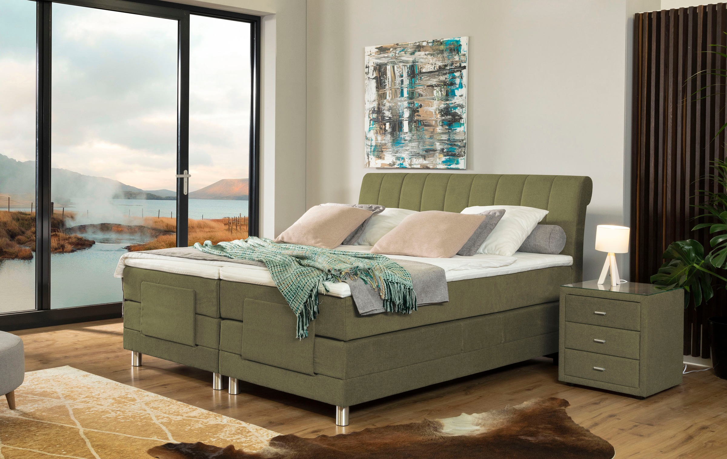 Thumbnail - alina Nachttisch "Elsa" mit Glasplatte