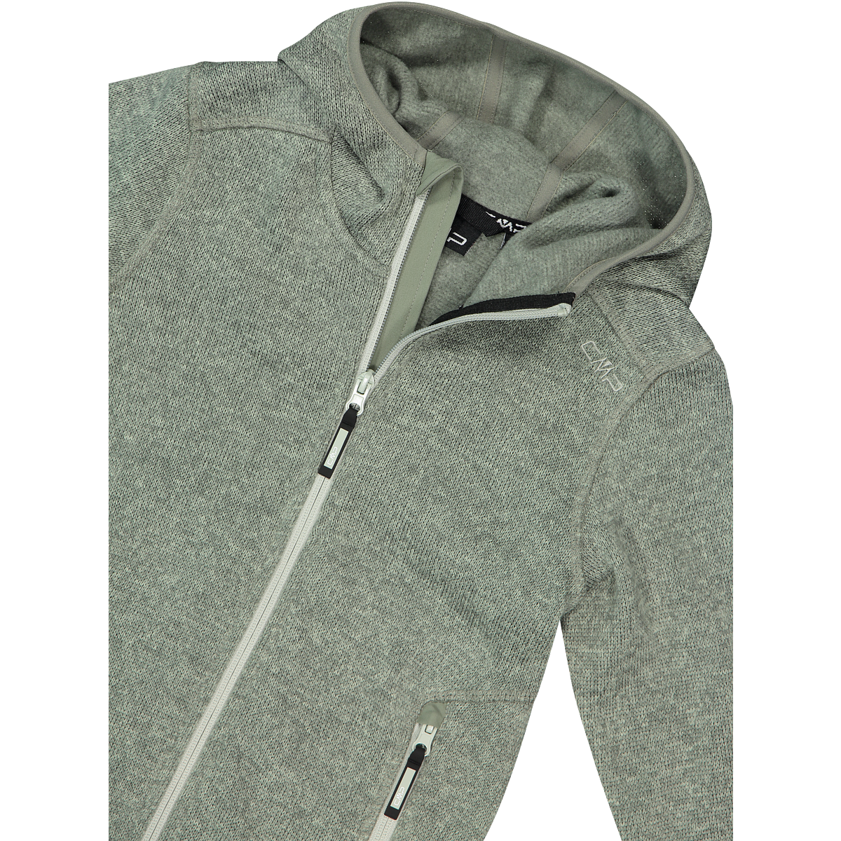 CMP Strickfleecejacke mit Kapuze für Kinder, mit Kapuze, mit Reißverschlusstaschen