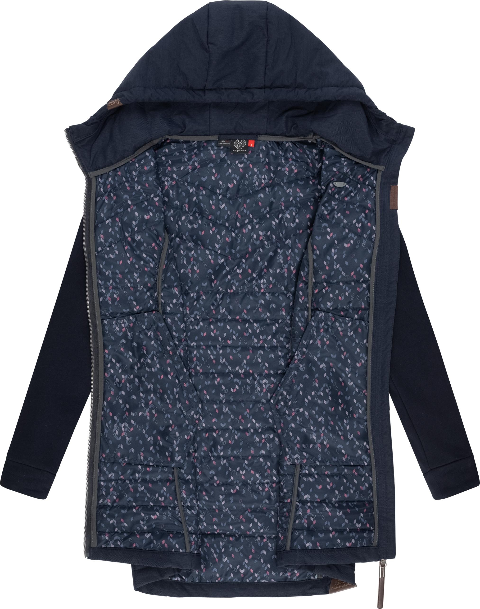 kaufen | für modernem Ragwear Mantel mit BAUR Long«, aus Steppmantel Materialmix »Lucinda Kapuze