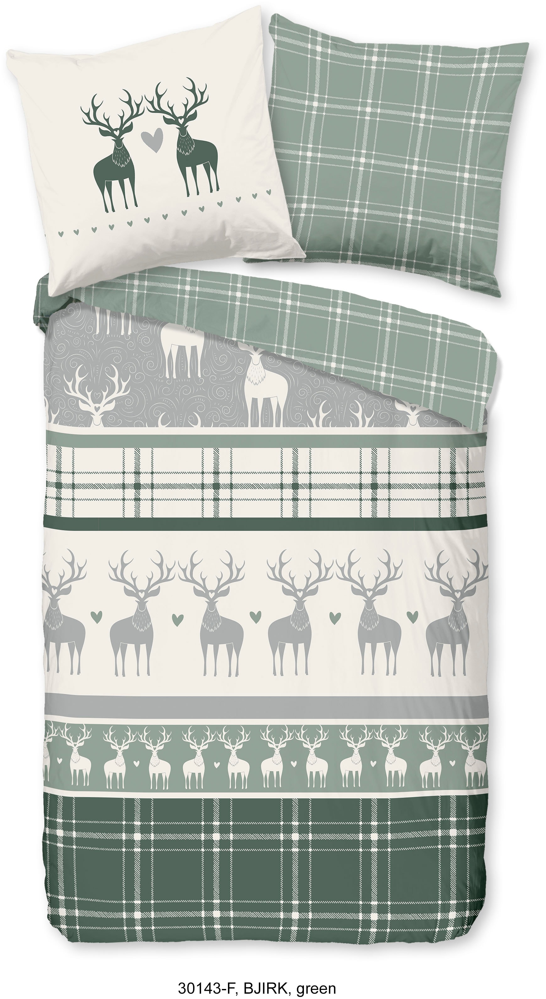 good morning Wendebettwäsche "Bjirk" 3 Stk. tlg. Flanell, Biber, Winter, Wa günstig online kaufen