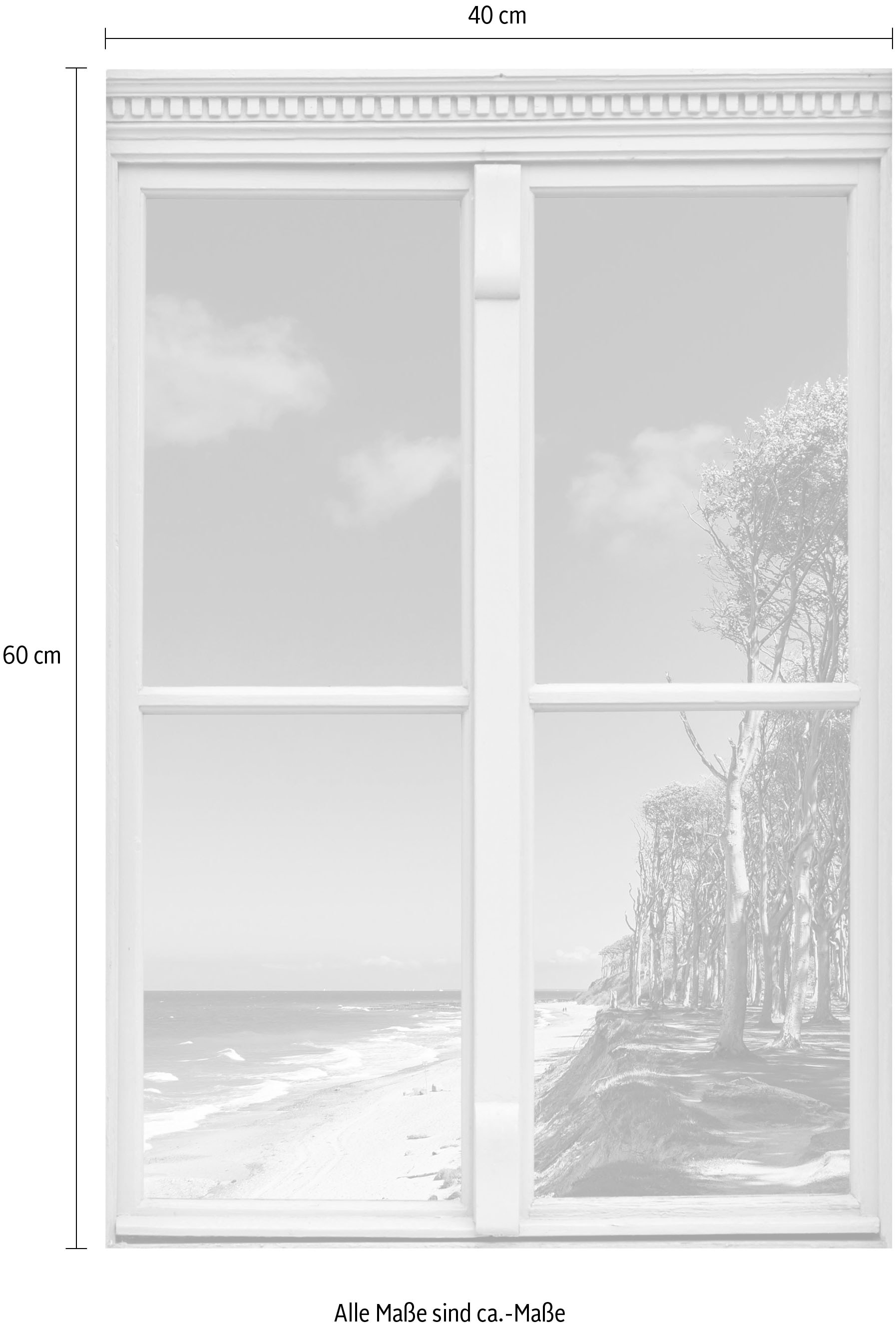 queence Wandsticker »Strand«, Wandsticker, Wandbild, selbstklebend, 3D, Fenster