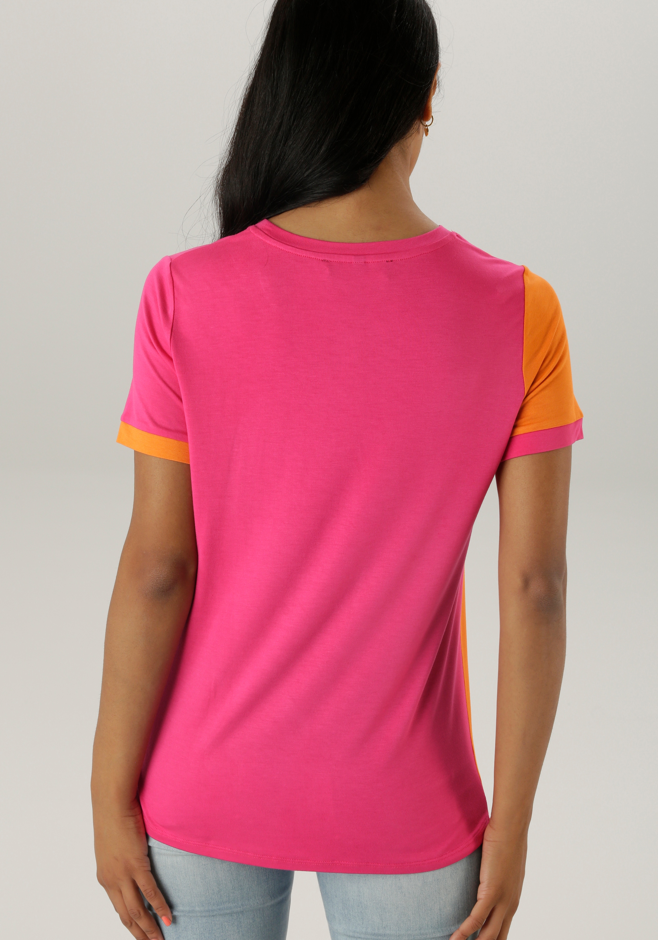 Aniston SELECTED T-Shirt, mit trend- und farbstarken Colorblock - NEUE KOLLEKTION