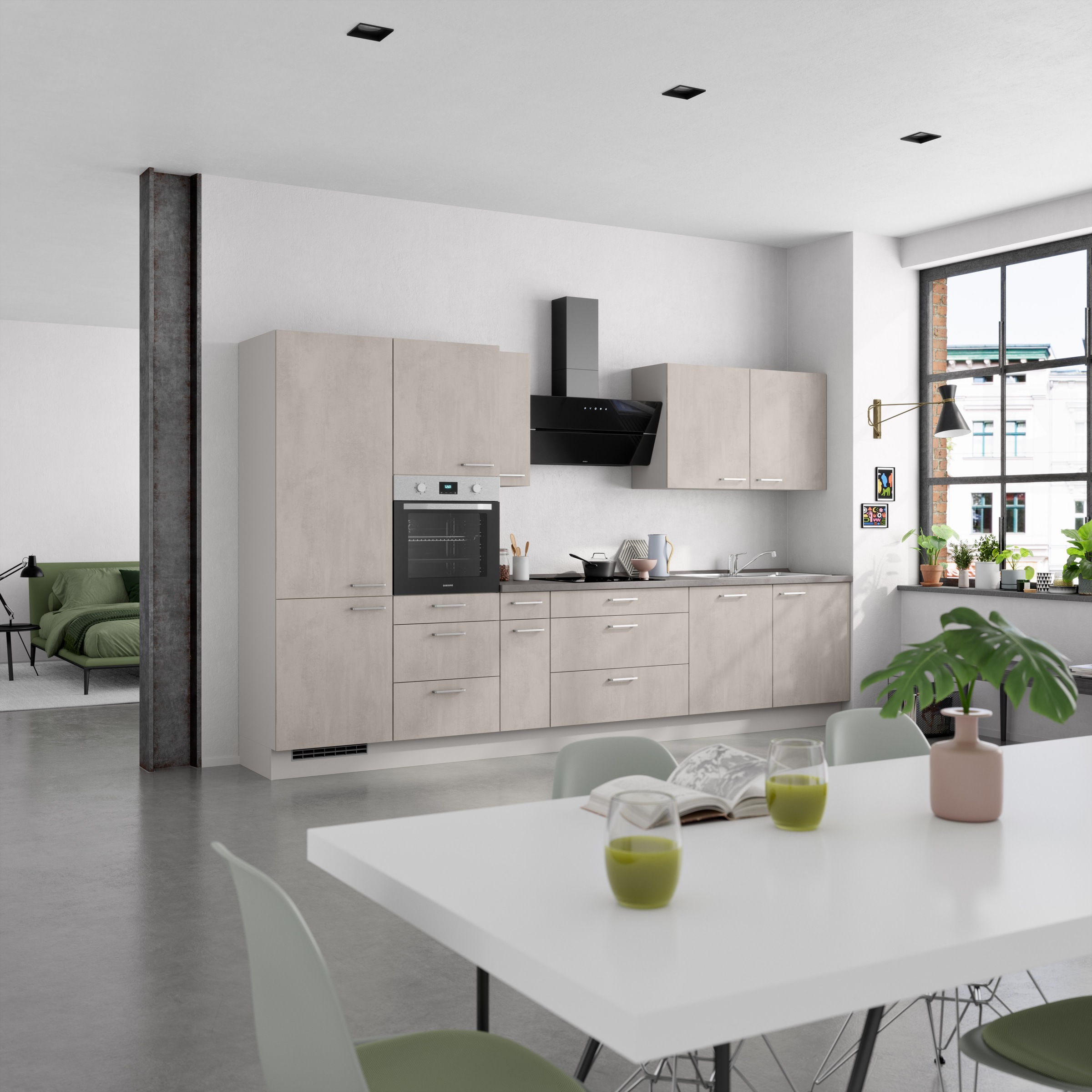 nobilia® Küchenzeile »"Riva II"«, vormontiert, Ausrichtung wählbar, Breite 360 cm, wahlw. mit E-Geräten