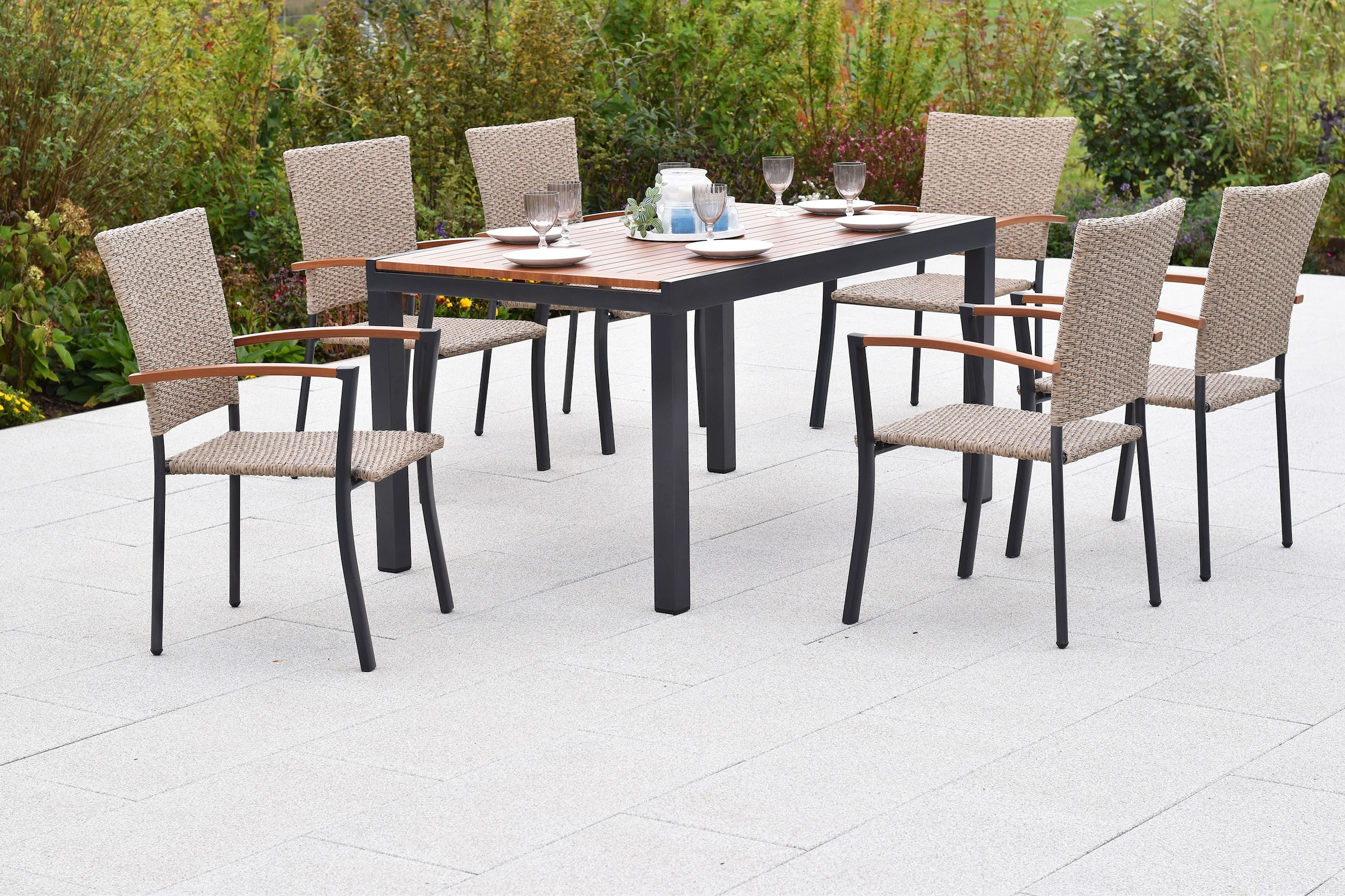 MERXX Garten-Essgruppe ""Teramo"", (Set, 7 tlg.), folierte Applikationen un günstig online kaufen