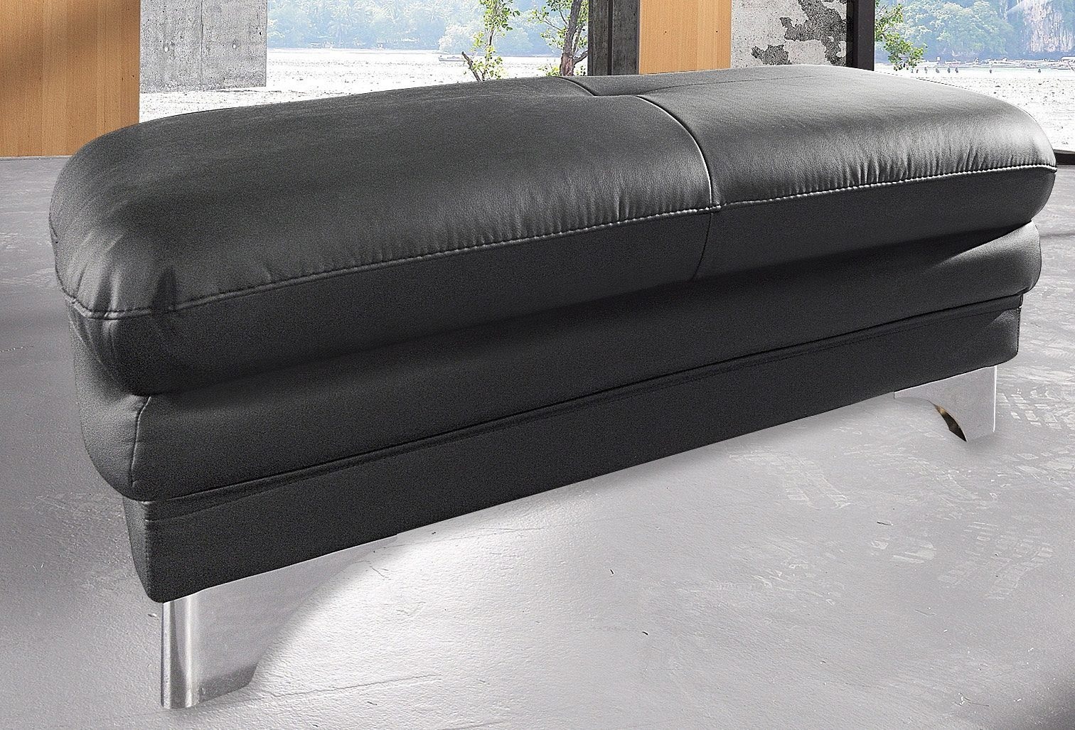 COTTA Polstergarnitur »Enterprise«, (Set), Set bestehend aus: 2-Sitzer mit Kopfteilverstellung & Hocker