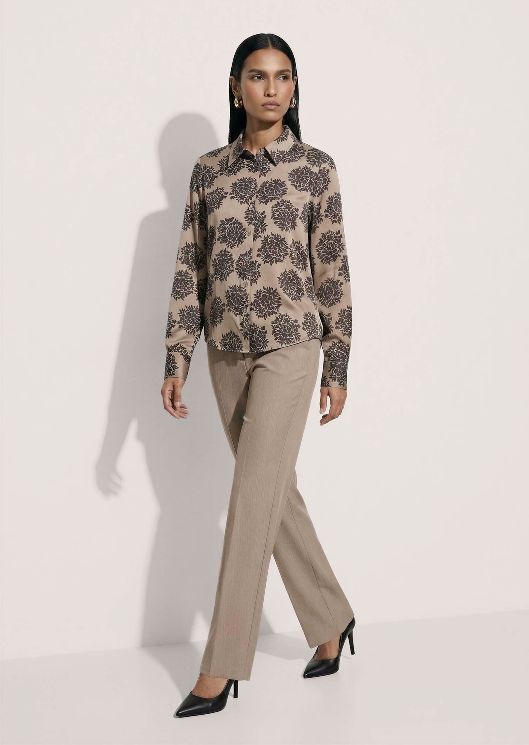 MADELEINE Langarmbluse »Bluse Hemdbluse mit floralem Print«