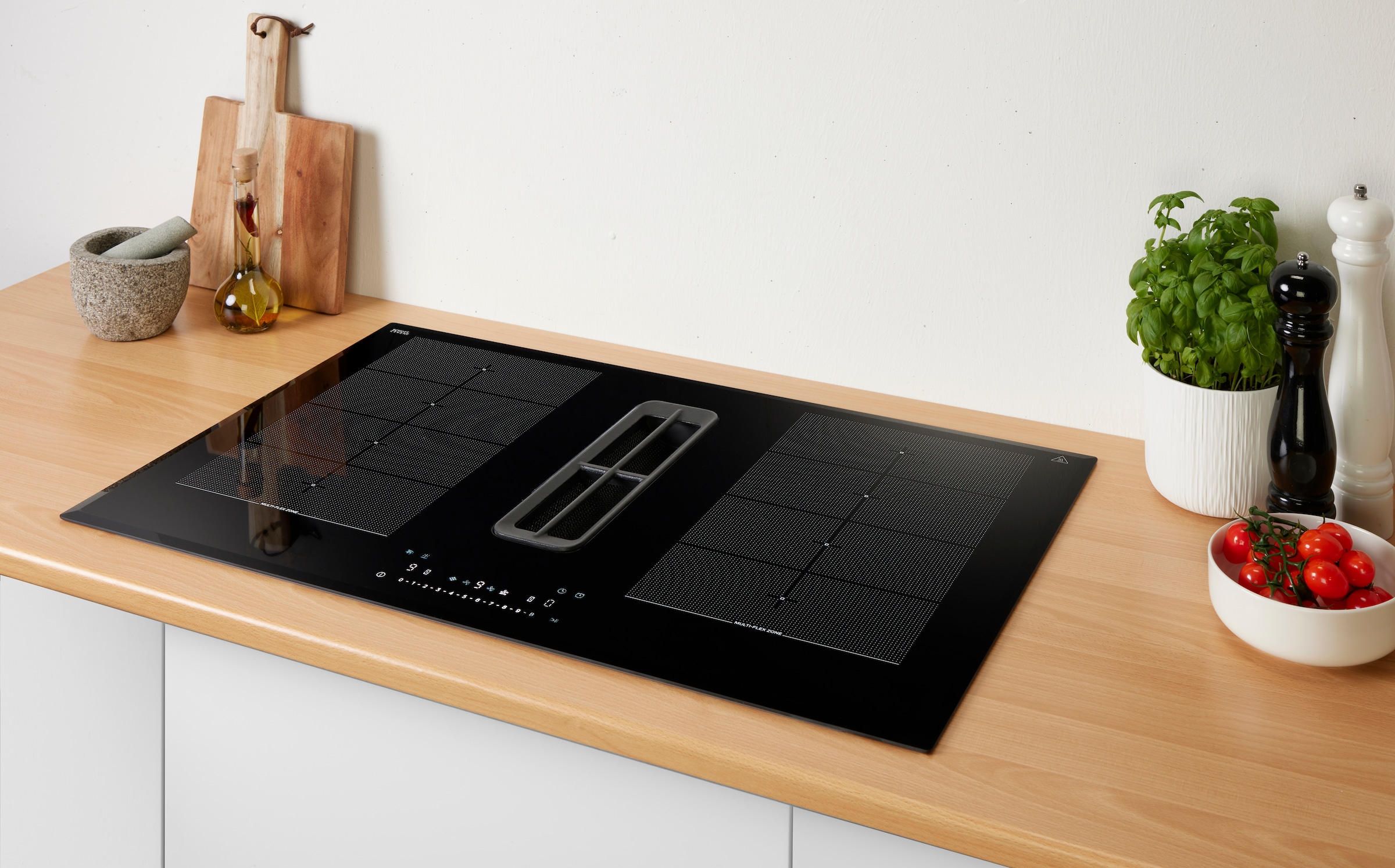 Hanseatic Kochfeld mit Dunstabzug »HDI4B9074SB« Platziere dein Kochgeschirr flexibel, dank Flex-Induktion