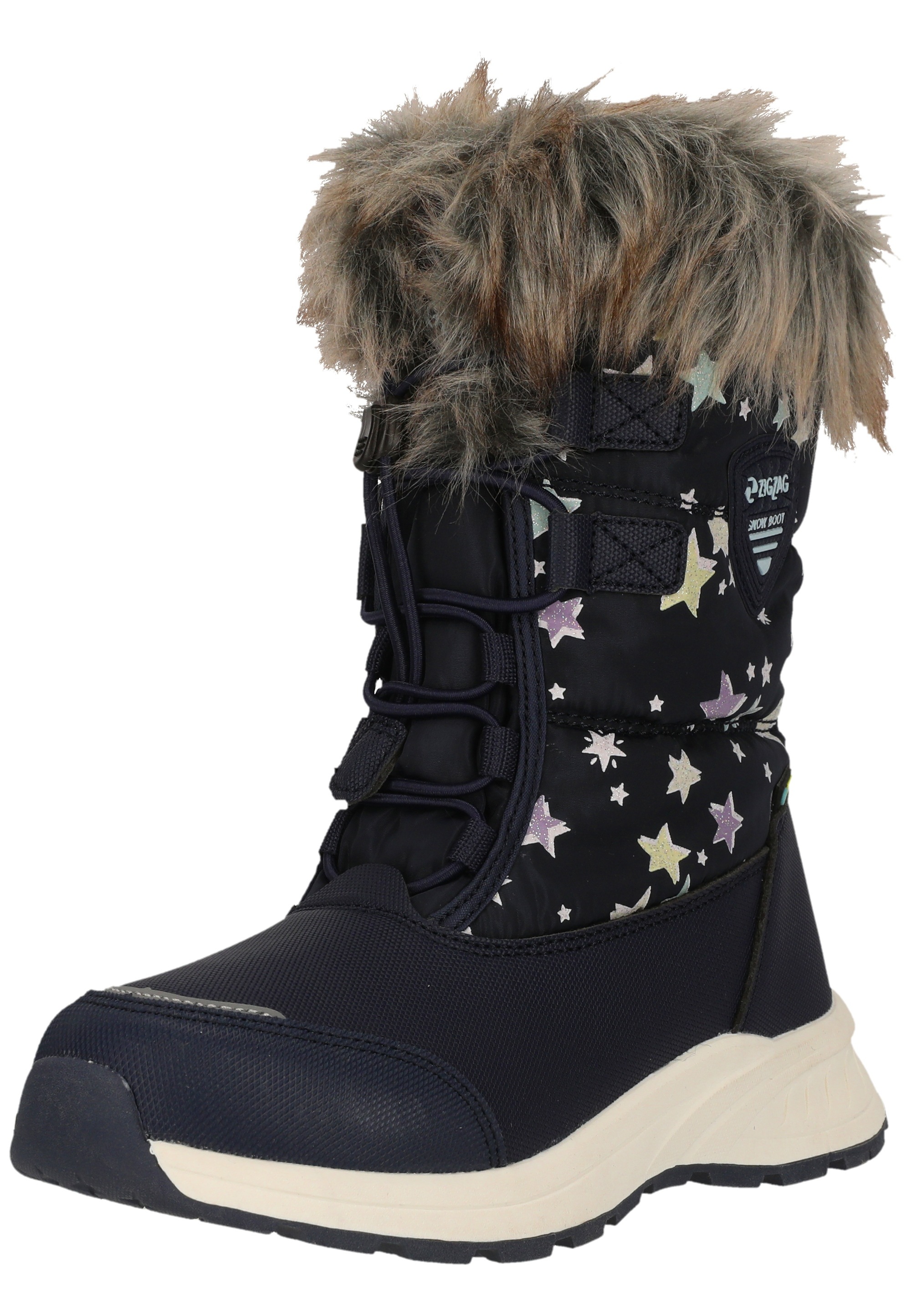 ZIGZAG Mädchen Stiefel "Wesend", Gr. 34blau, Polyurethane, Synthetik, Schuhe, mit bequemem Kunstfellbesatz und Allwetterprofil