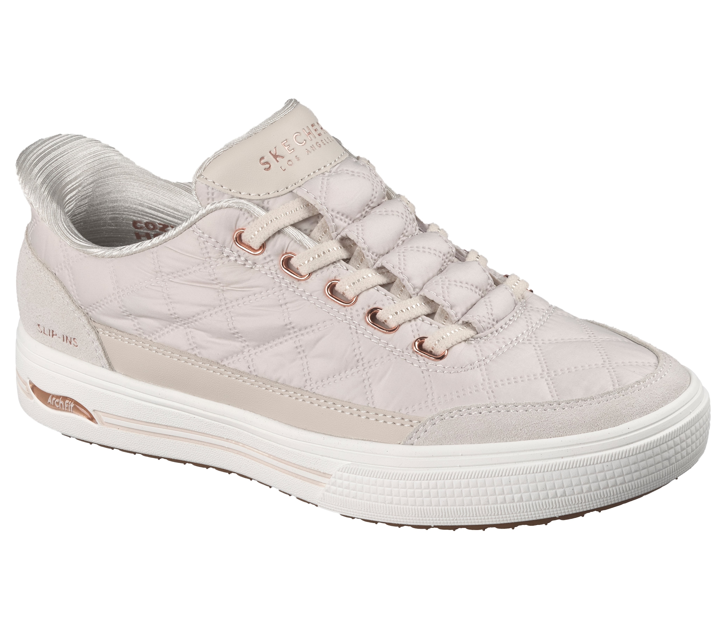 Skechers Slip-On Sneaker »ARCH FIT ARCADE-CUDDLE STEPS«  Slipper, Schlupfschuh, Freizeitsneaker mit elastischen Schnürsenkeln