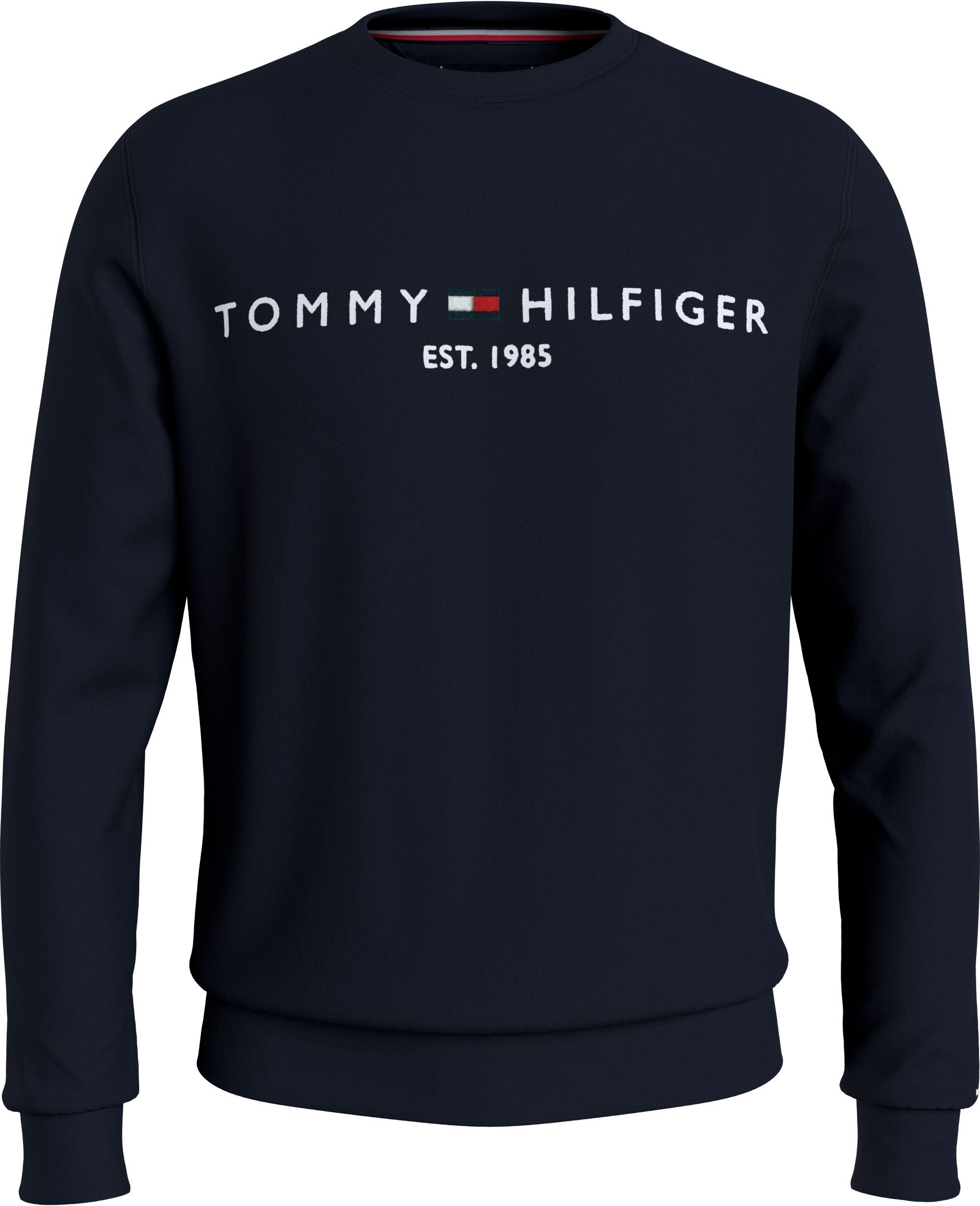 Thumbnail - Tommy Hilfiger Sweatshirt "TOMMY LOGO SWEATSHIRT mit Rundhals und Stickerei", unifarben, casual, regular fit, Baumwollmi...