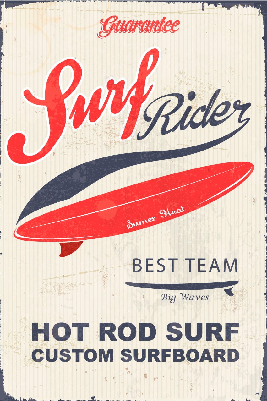 queence Metallbild »Surf Rider«, (1 St.), Stahlschilder