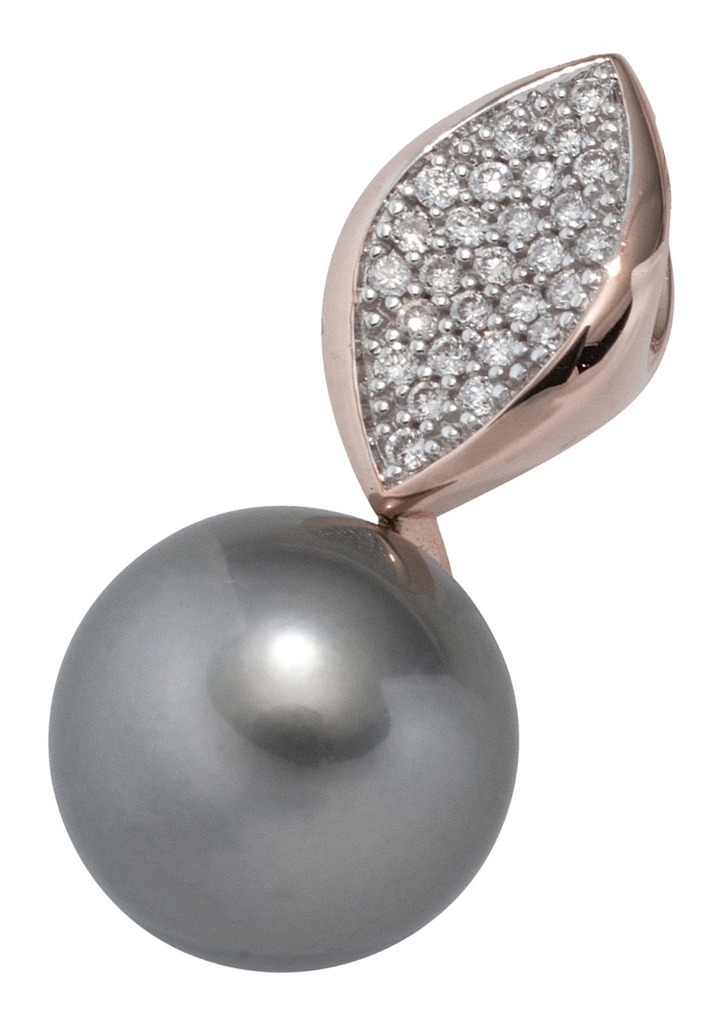 JOBO Perlenanhänger »Anhänger mit Perle« 585 Roségold 27 Diamanten und  Tahiti-Zuchtperle