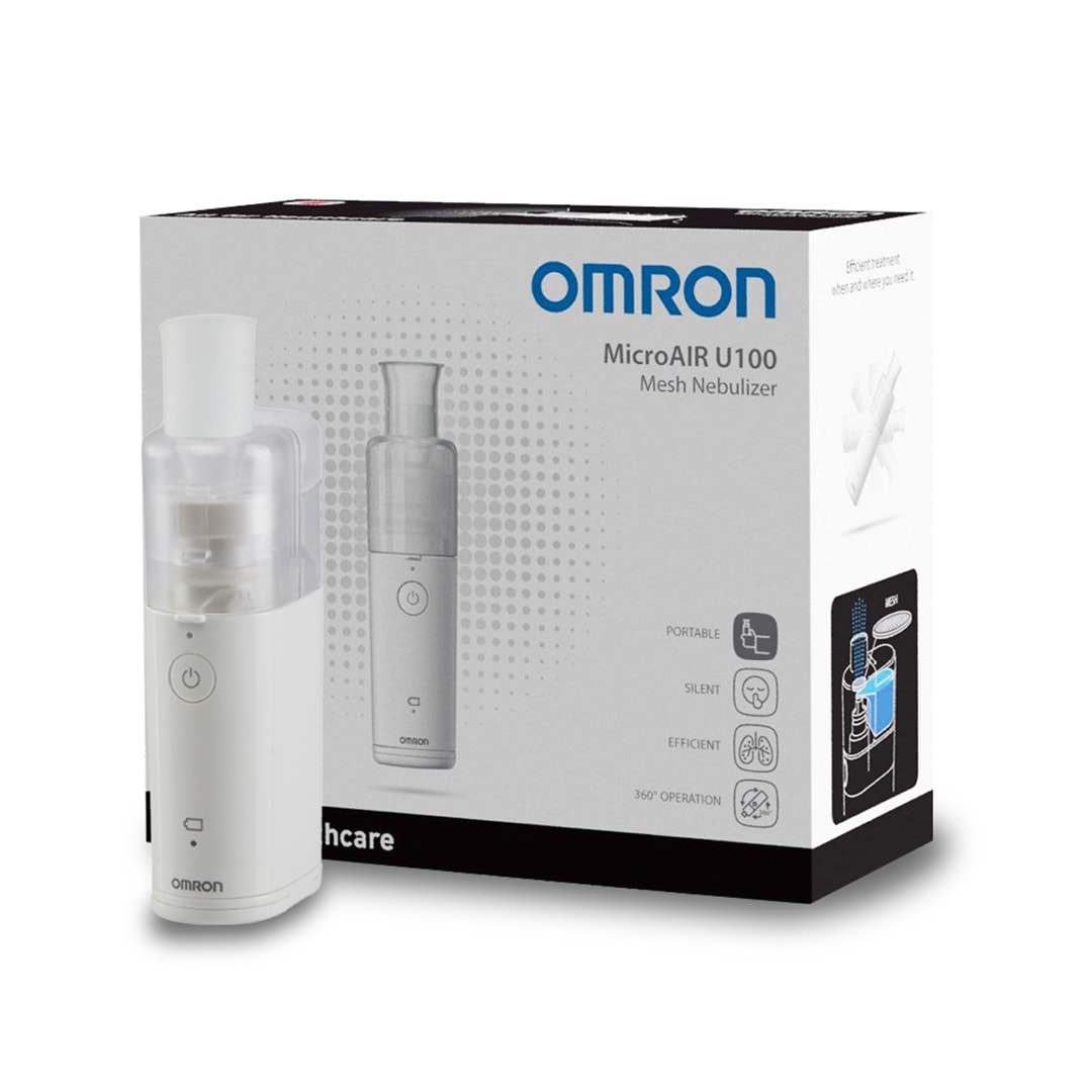 OMRON Inhalationsgerät "MicroAIR U100 tragbar, leise & effizient, für zu Hause & unterwegs", weiß, B:3,8cm H:10,4cm T:5,1cm, Inhalationsgeräte,