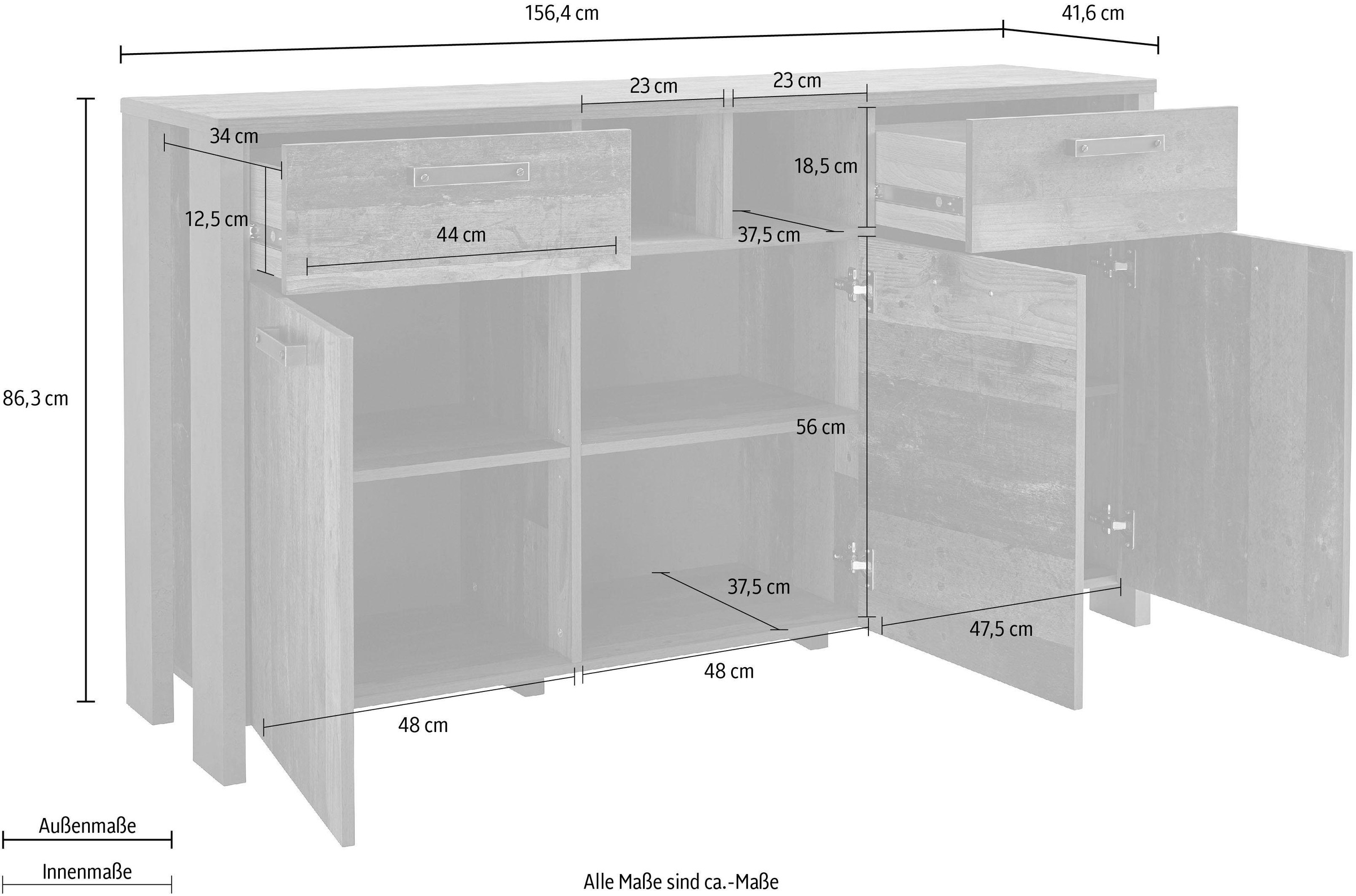 FORTE Sideboard »Clif«, Breite 156 cm