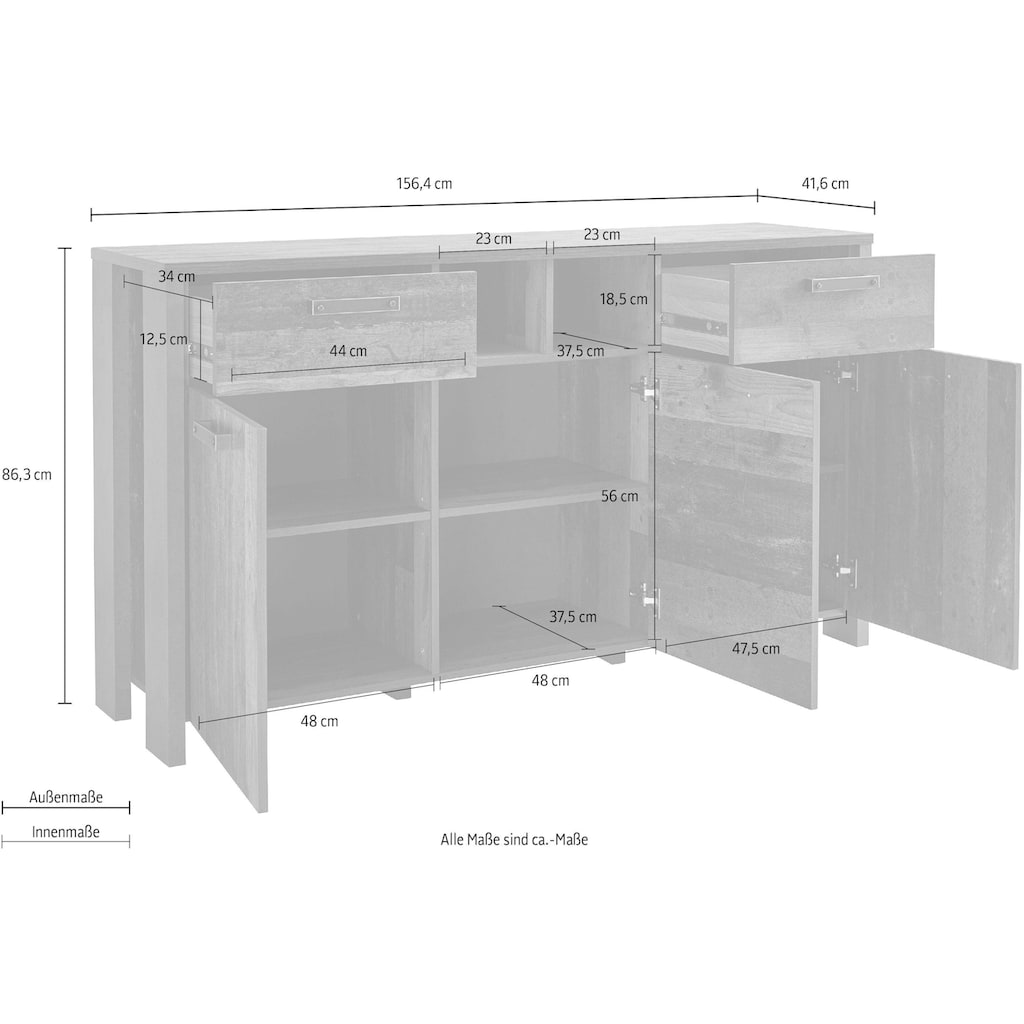 FORTE Sideboard, Breite 156 cm