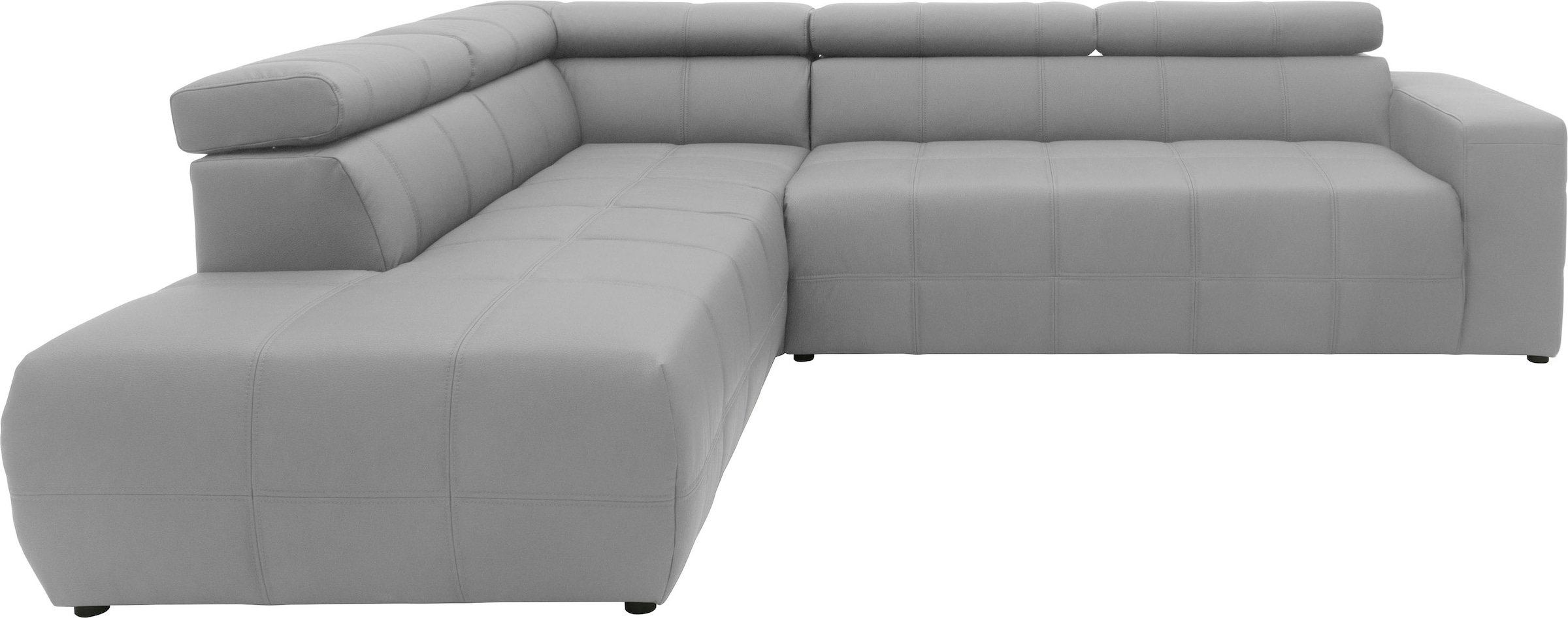 DOMO collection Ecksofa »Brandon L-Form, auch in Leder«, inklusive Kopfteilverstellung, wahlweise mit Sitztiefenverstellung