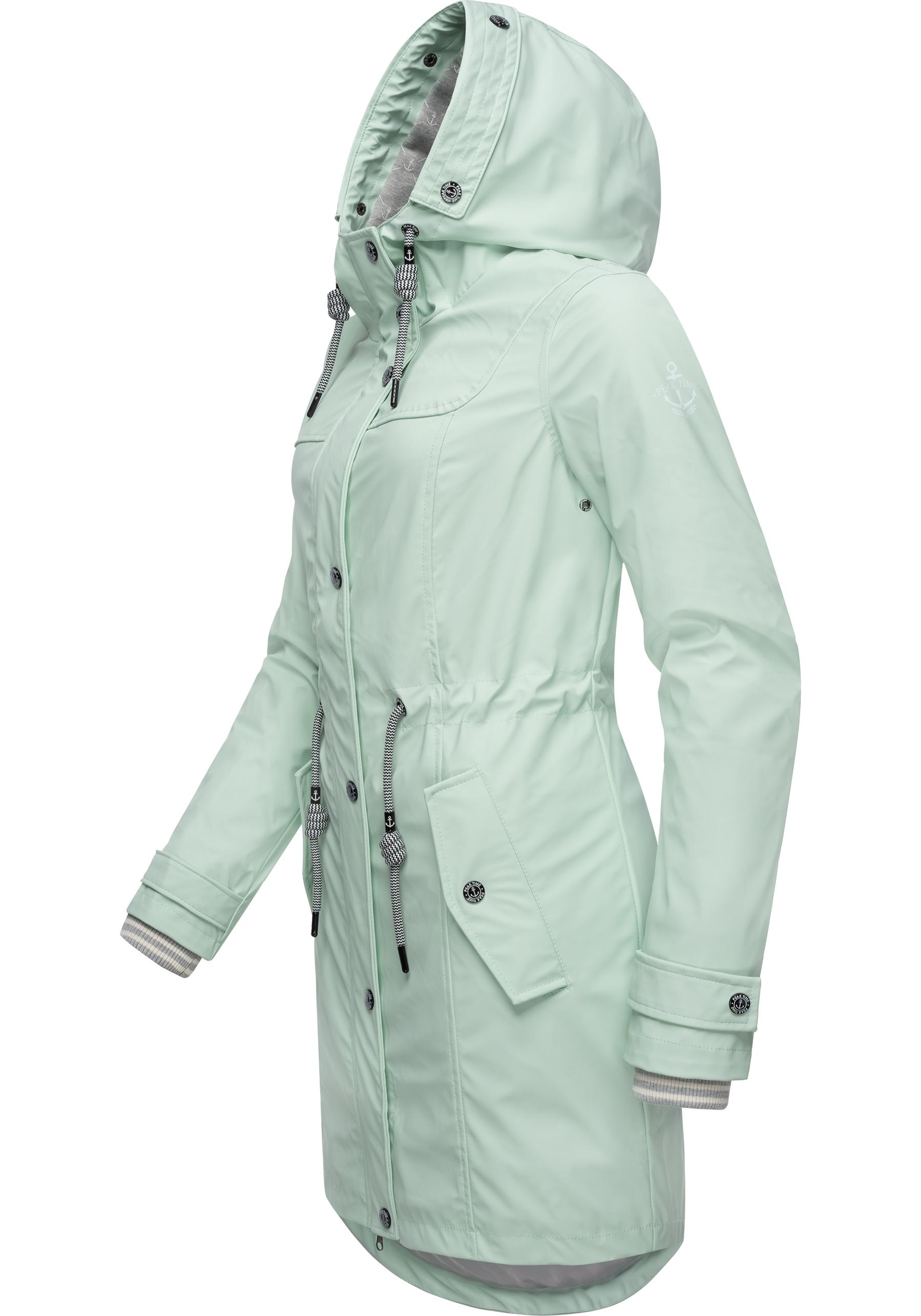 PEAK TIME Regenjacke "L60042", mit Kapuze, stylisch taillierter Regenmantel günstig online kaufen