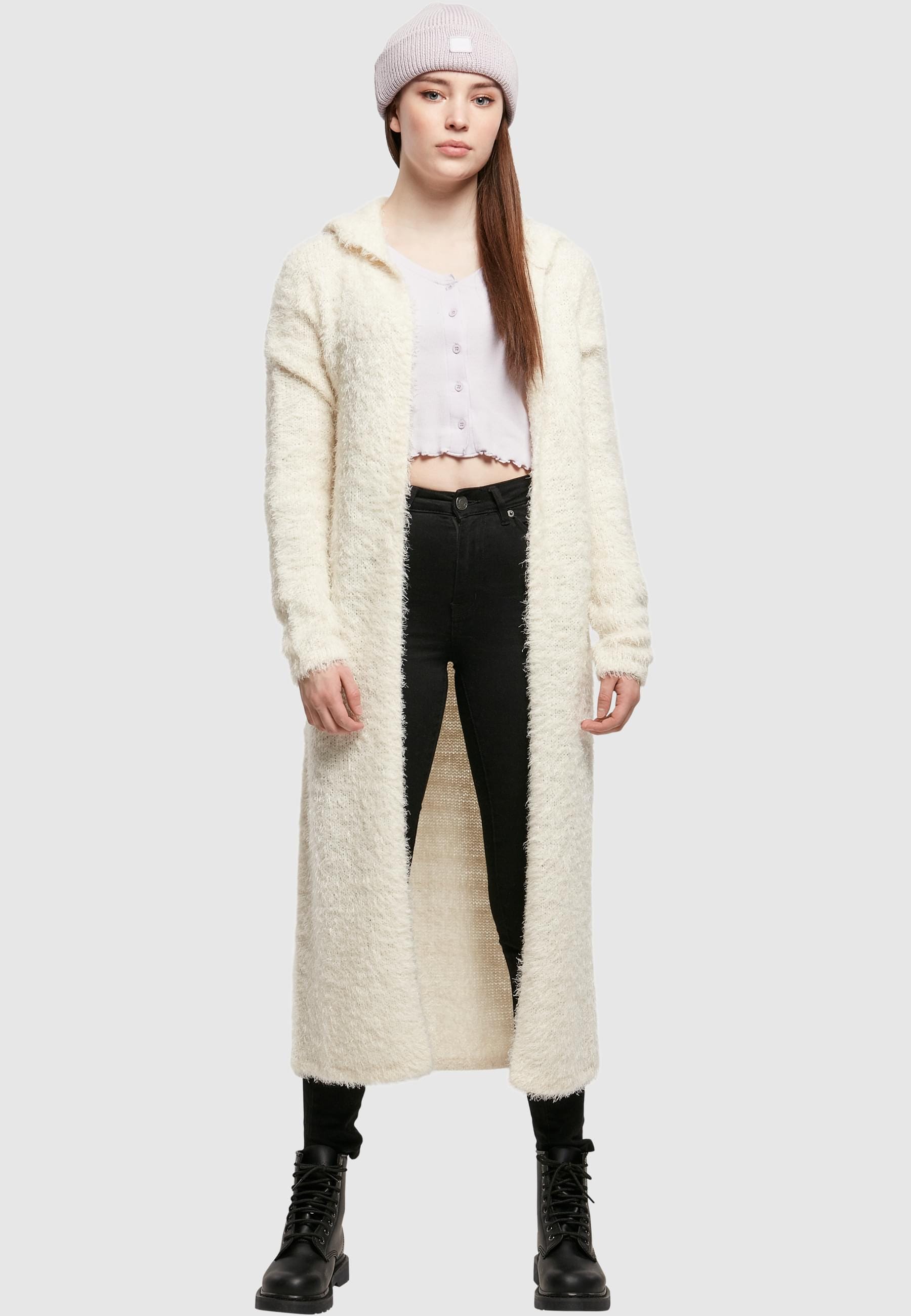 URBAN CLASSICS Strickjacke »Urban Classics Damen Ladies Hooded Feather Cardigan«