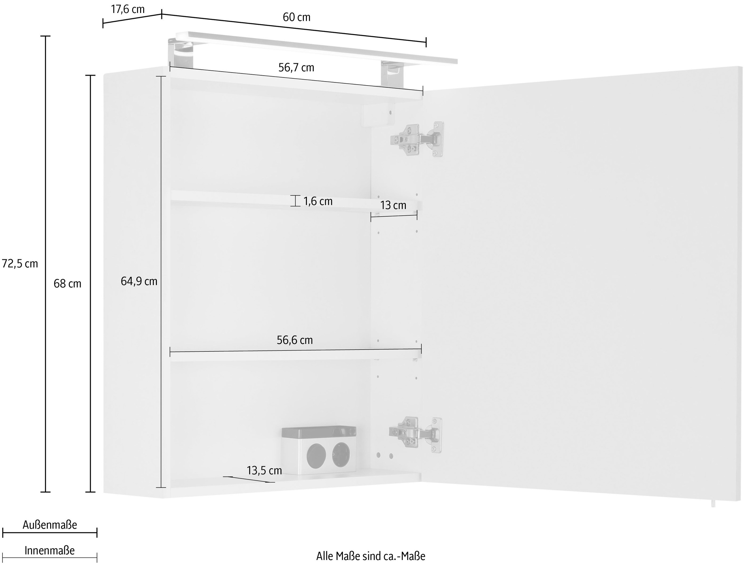 OPTIFIT Spiegelschrank »Mino«, Breite 60 cm