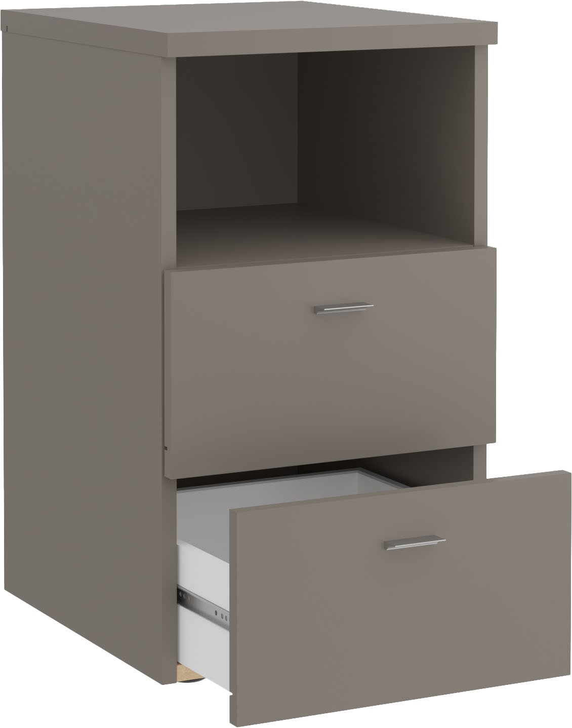 FMD Nachtkonsole »Suva« Nachttisch m. 2 Schubkästen und offenem Fach, 60 cm hoch, 35 cm breit