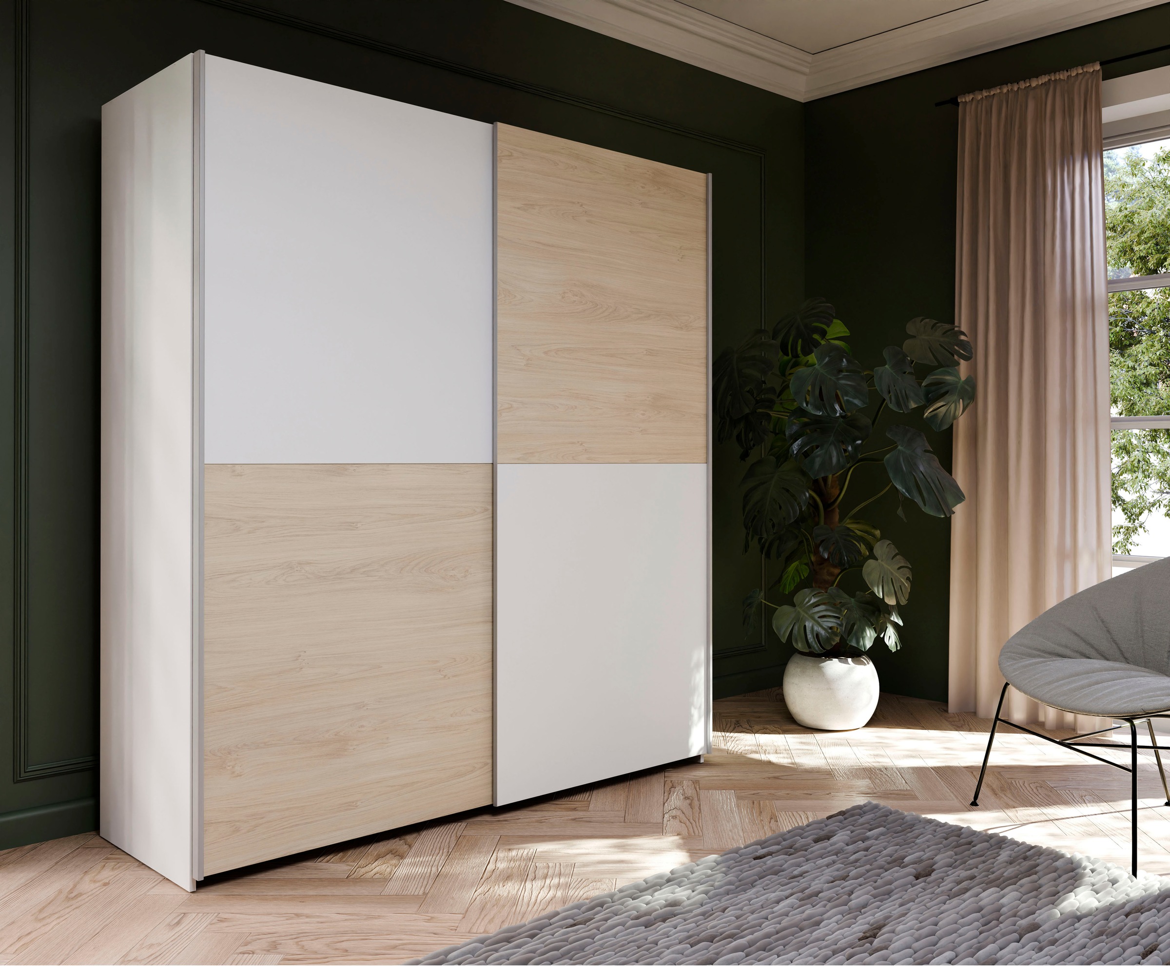 Home affaire Schwebetürenschrank »OTTOs Choice, 2 Schiebetüren, Made in Europe, stabil und zeitlos«, (5 Breiten: 120 -200cm, Höhe ca. 190cm), in verschiedenen Farben und Breiten