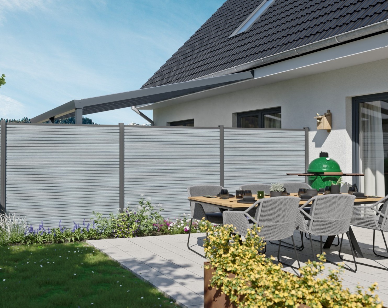 Tetzner & Jentzsch Sichtschutzelement »WARREN 1« pflegeleicht, coextrudierte Oberfläche, Design-Oberfläche