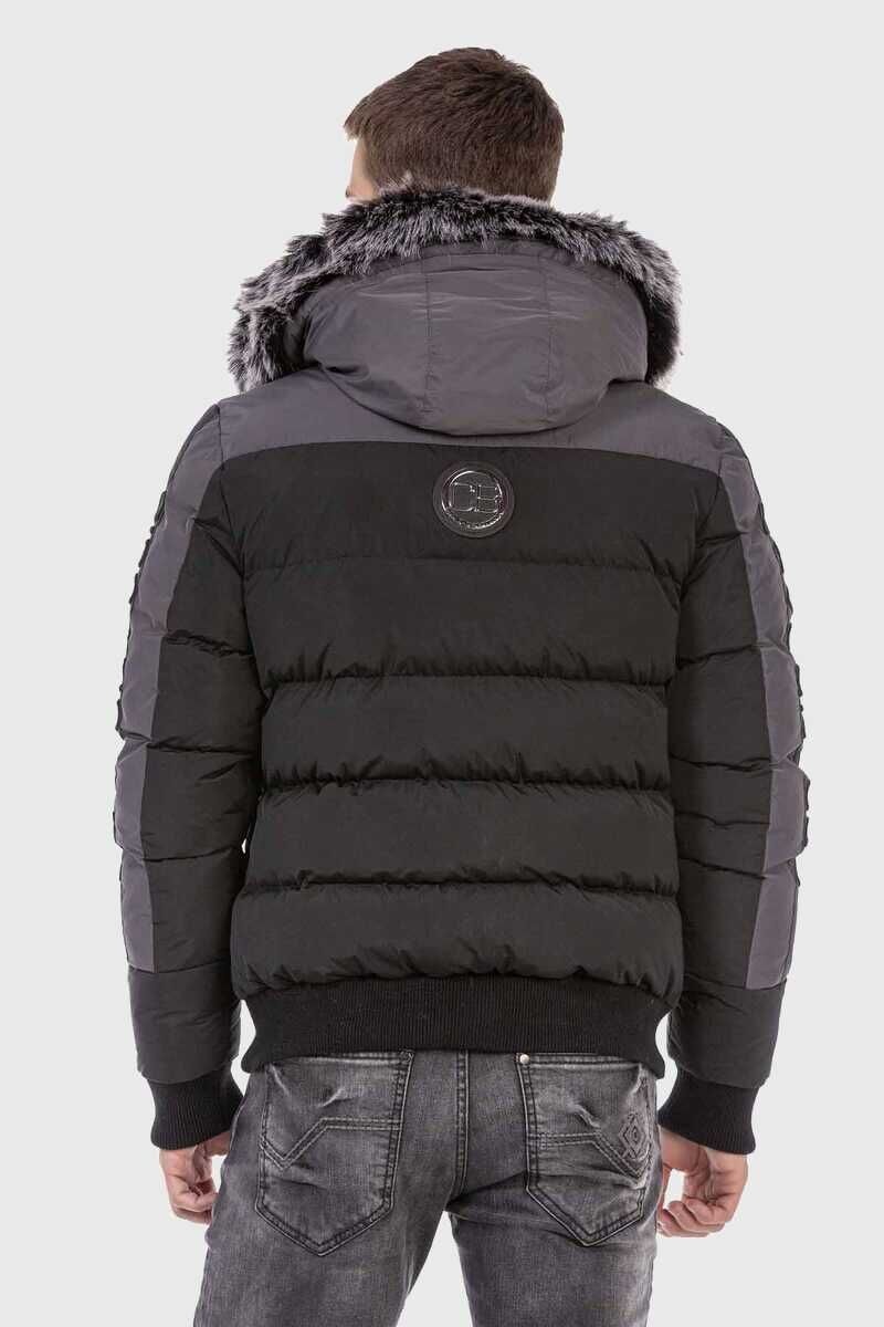 Cipo & Baxx Winterjacke »Winterjacke«, mit Kapuze, mit abnehmbaren Kunstfellkragen
