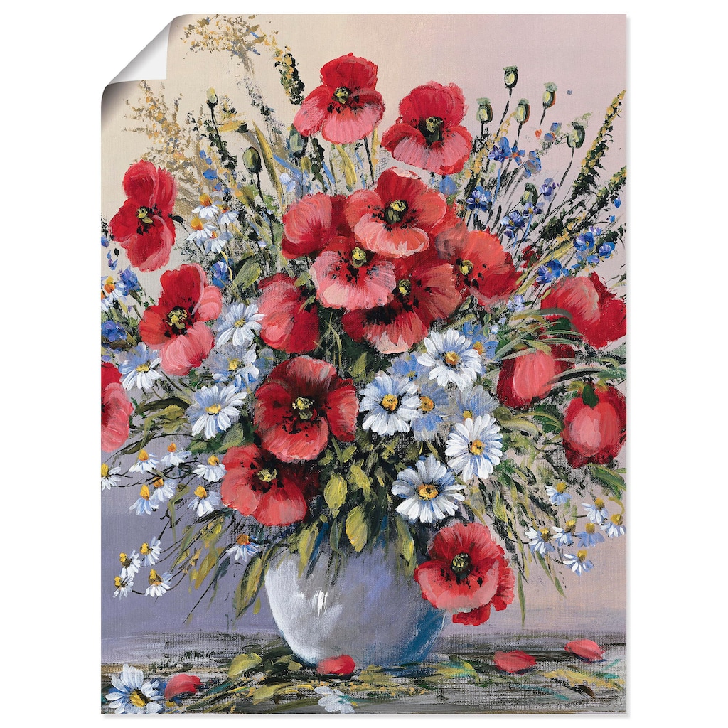 Artland Wandbild »Rote Mohnblumen«, Blumen, (1 St.)