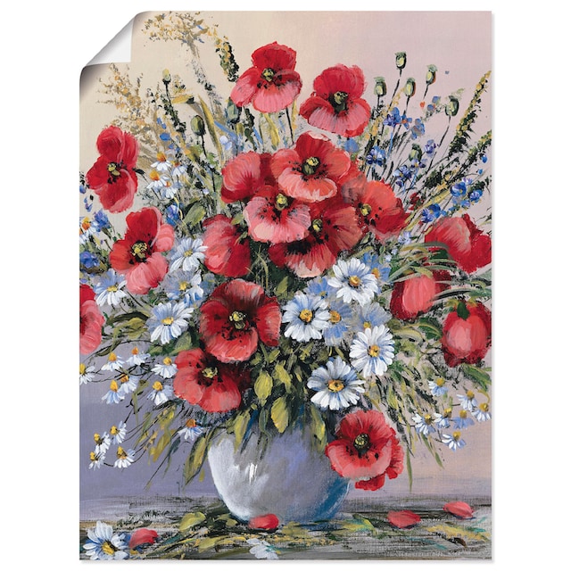 Artland Wandbild »Rote Mohnblumen«, Blumen, (1 St.), als Leinwandbild,  Wandaufkleber oder Poster in versch. Größen kaufen | BAUR