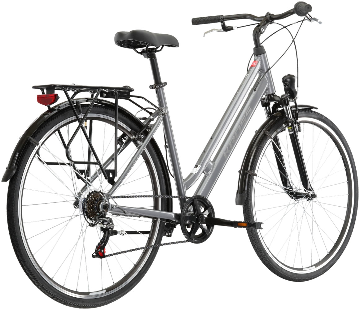 Kross Cityrad »KROSS Citybike Sentio 1.0 grau 6 Gänge«, 6 Gang, Shimano, TOURNEY TZ500 Schaltwerk, Kettenschaltung