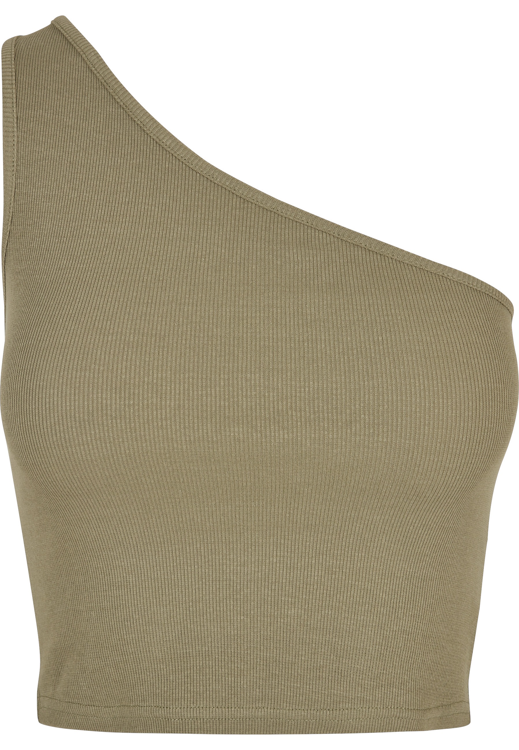 URBAN CLASSICS Yoga & Relax Shirt "Urban Classics Damen Ladies Cropped Asymmetric Top" 1 Stk.