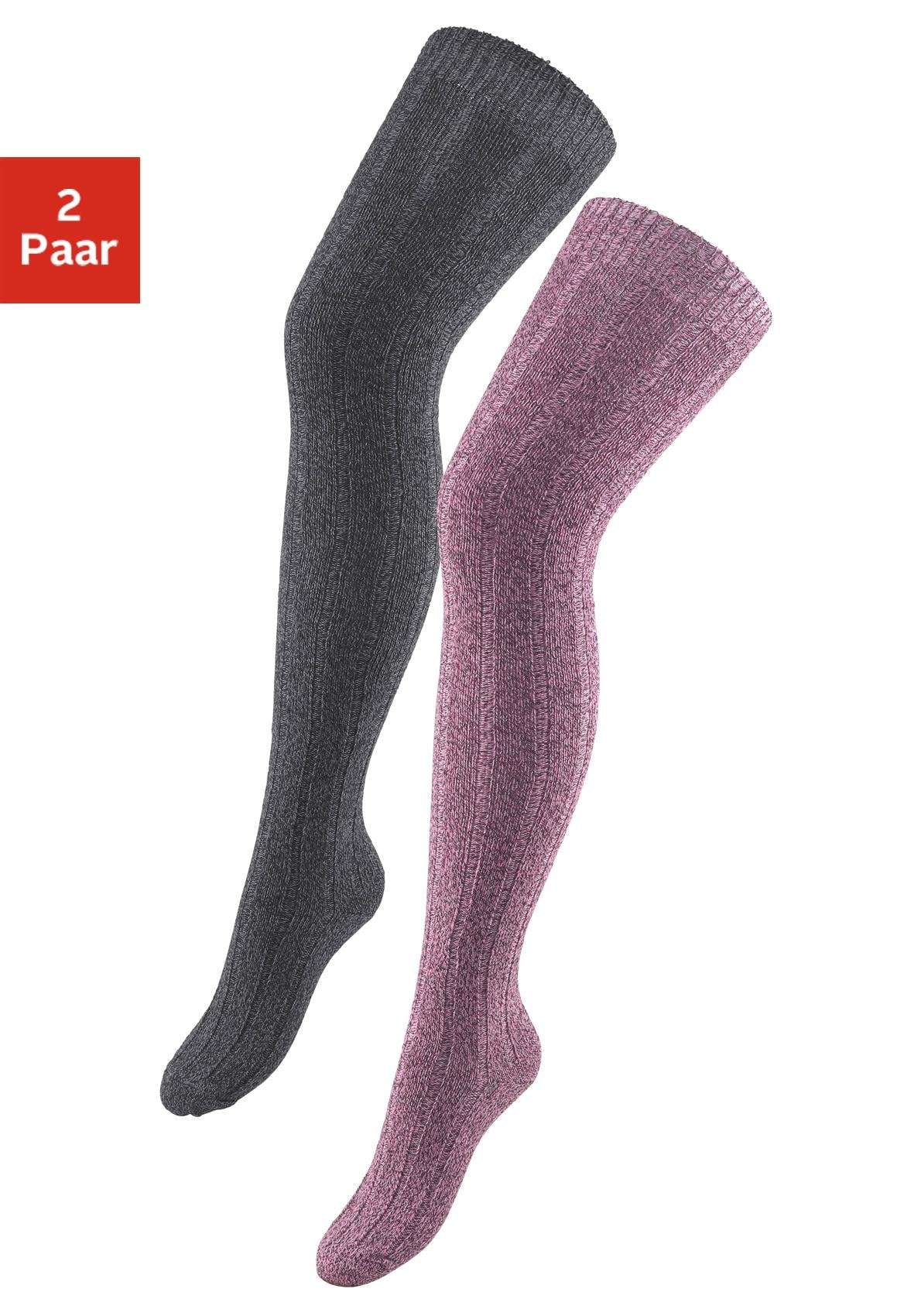 Lavana Overknees, (Packung, 2 Paar), in Melangequalität