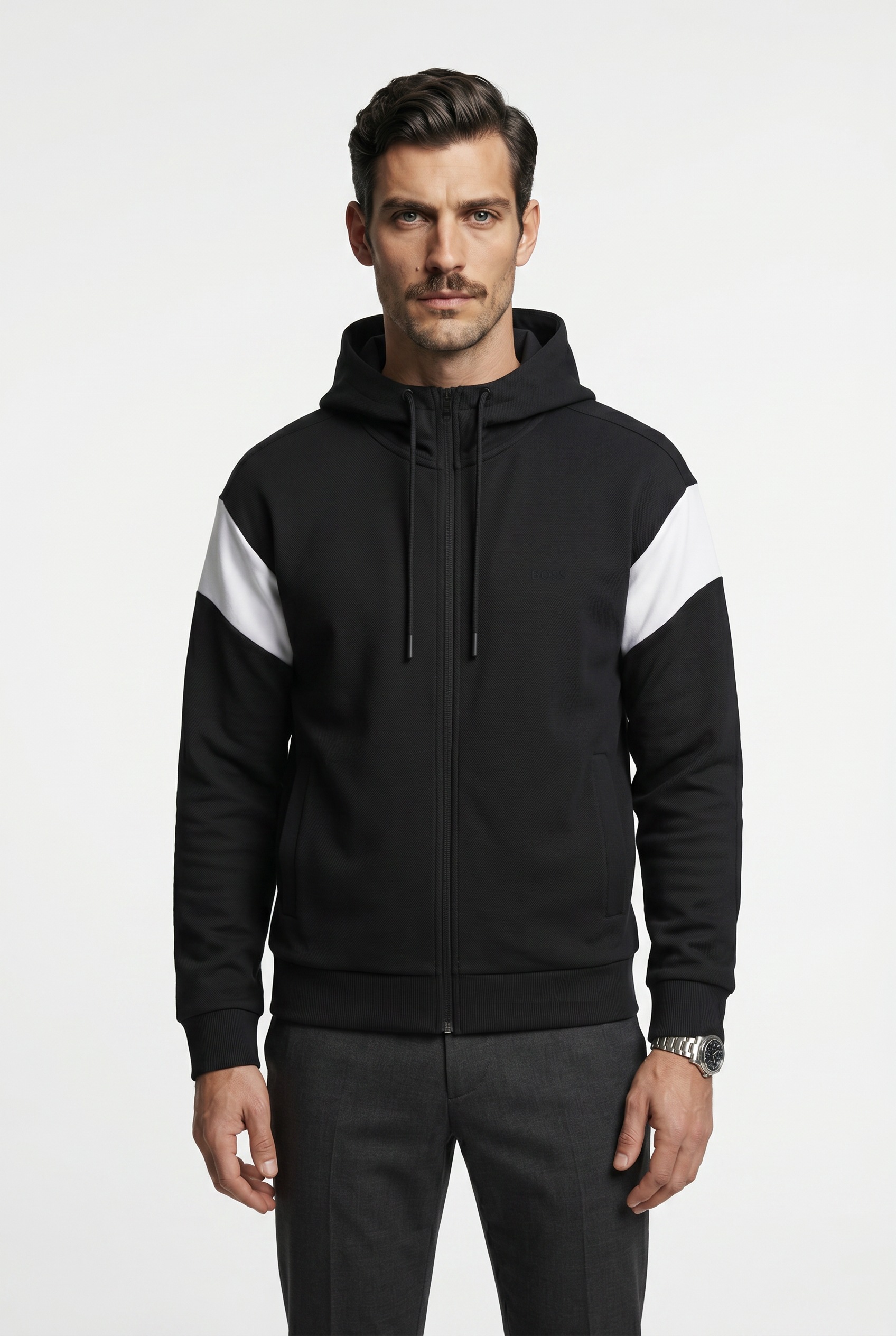 BOSS GREEN Kapuzensweatjacke »Union Saggy« Kapuze, Regular Fit, Baumwoll-Mix