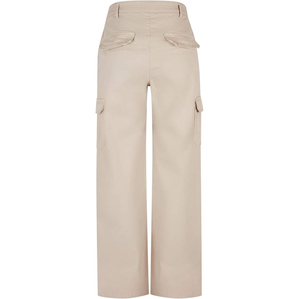 URBAN CLASSICS Stoffhose »Urban Classics Damen Ladies High Waist Straight Cargo Pants«, (1 tlg.)