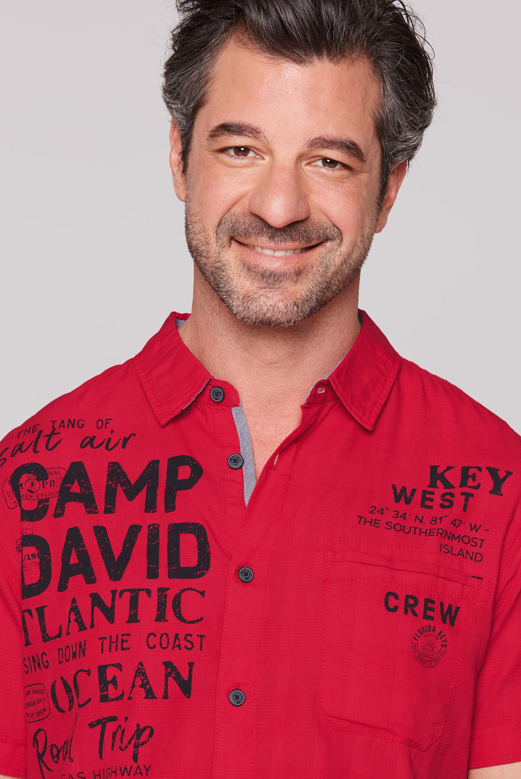 CAMP DAVID Kurzarmhemd, mit Karo-Struktur
