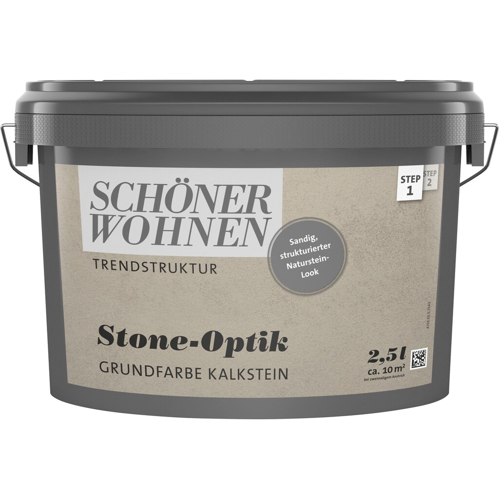 SCHÖNER WOHNEN FARBE Wand- und Deckenfarbe »TRENDSTRUKTUR Stone-Optik Grundfarbe«, einzigartige Oberflächen mit sandig strukturiertem Stein-Effekt