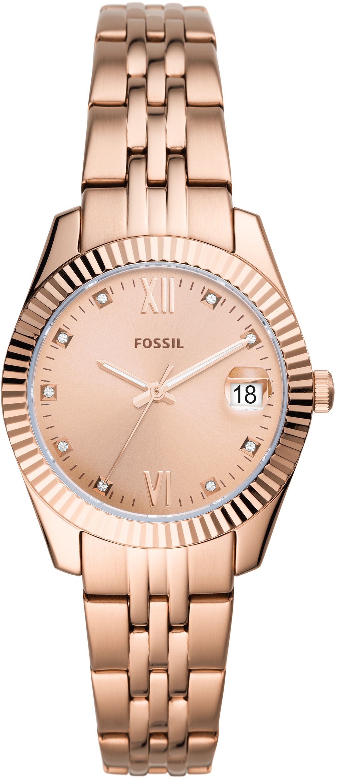 Fossil Quarzuhr »SCARLETTE MINI, ES4898«, Armbanduhr, Damenuhr, Datum, analog