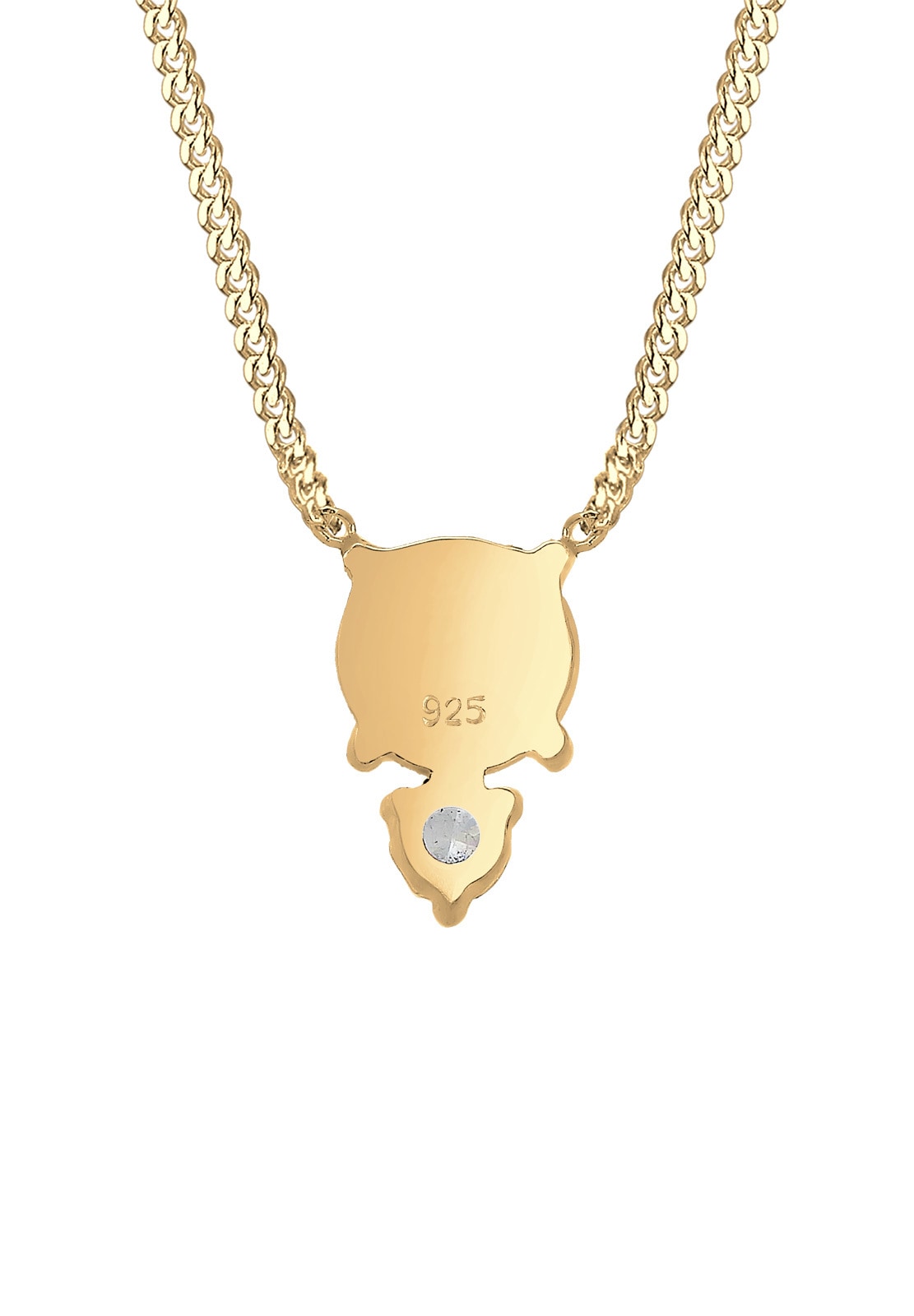 Elli Collierkettchen »Zirkonia Synthetischer Opal Weiß 925 Sterling Silber vergoldet«