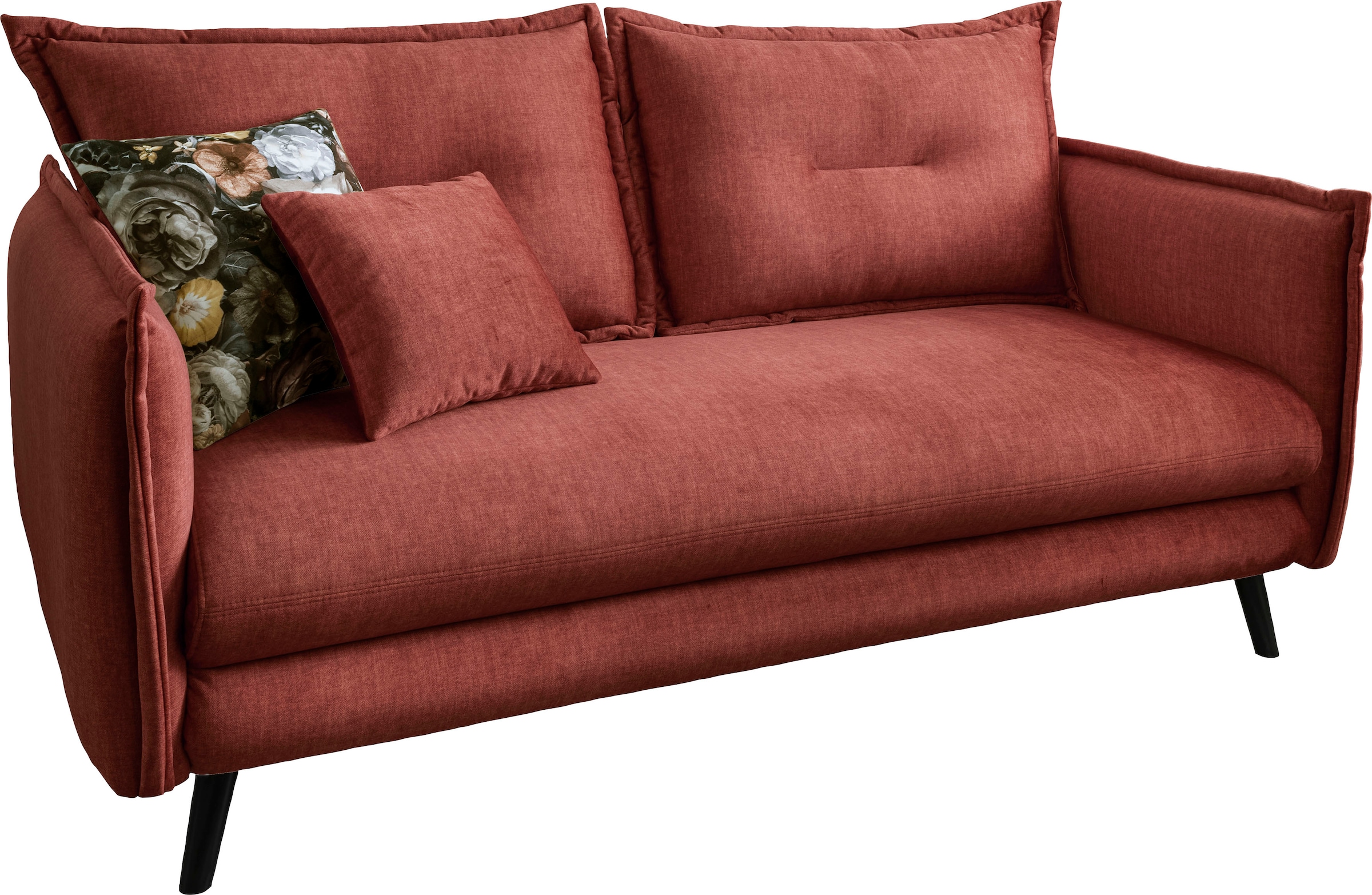 Home affaire 3-Sitzer "Lazio, 183 cm breit, modern und bequem" Velours, Kissen: Microfaser, inkl. Rücken- und Zierkissen