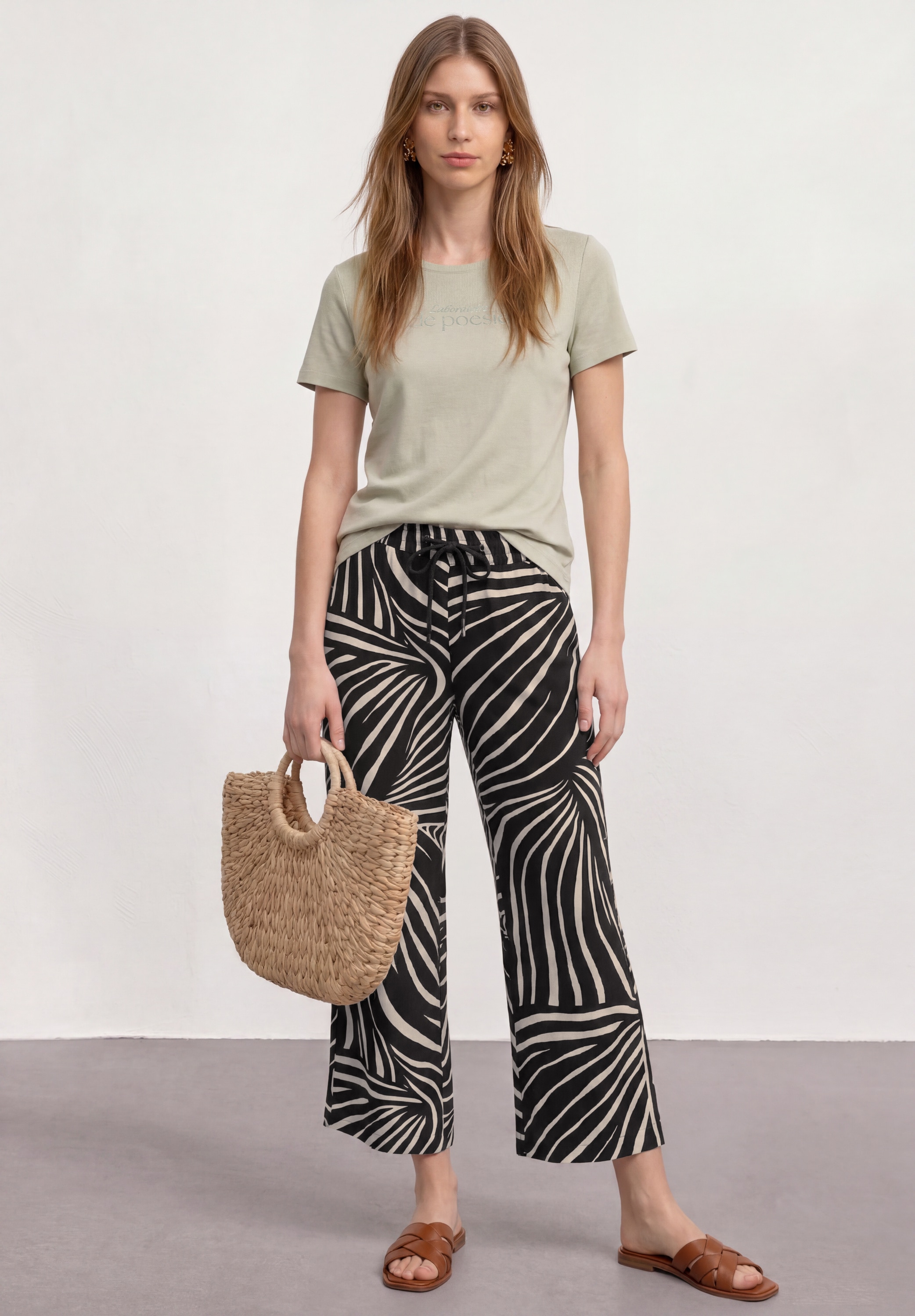 STREET ONE Stoffhose  mit allover Print