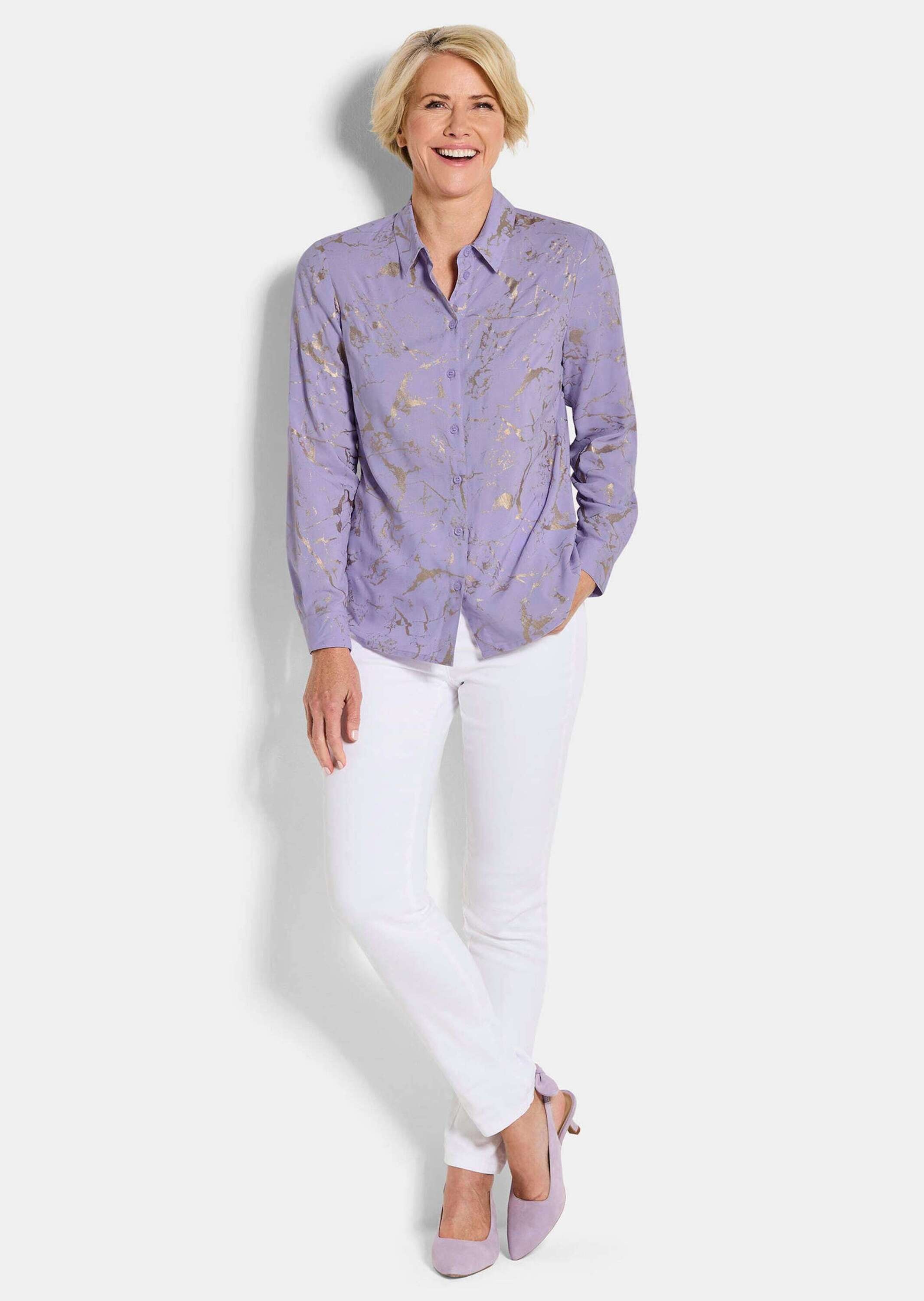 GOLDNER Hemdbluse »Hemdbluse mit Metallic Print«