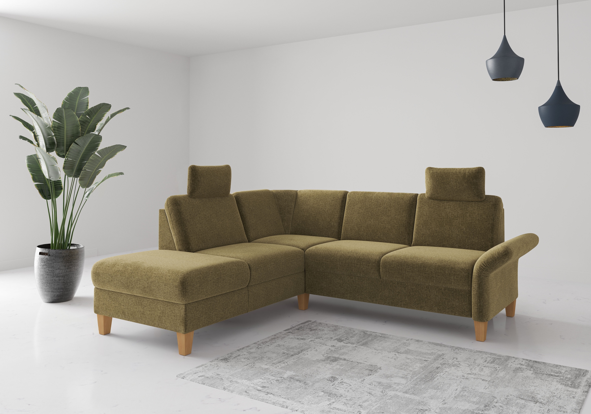 OTTO home Ecksofa "Rochelle, L-Form" wahlweise mit Armteilverstellung, Schlaffunktion und Bettkasten