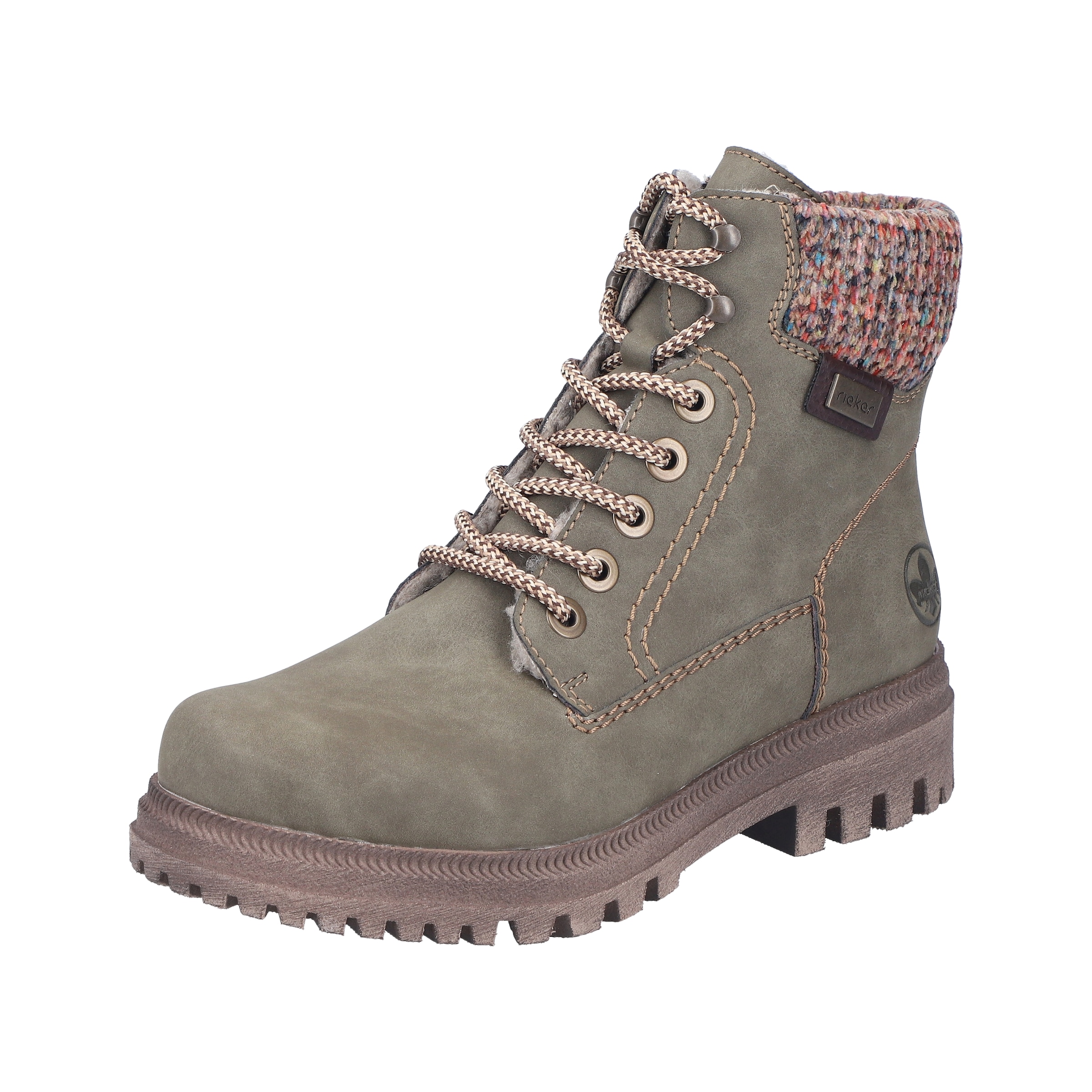 Rieker Winterboots Schnürboots, Schnürstiefelette mit Strickrand