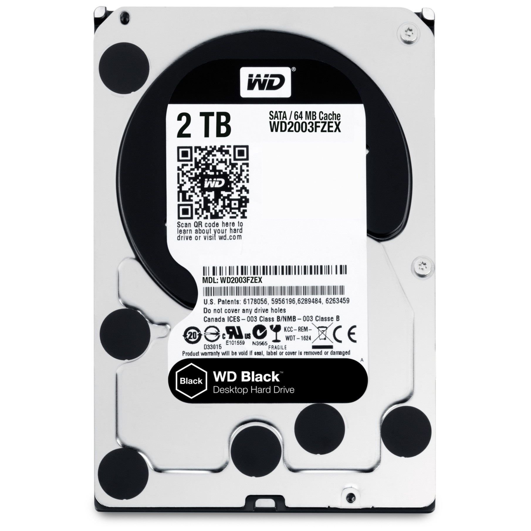 Western Digital interne HDD-Festplatte »Black SATA 2TB«, 3.5 Zoll, Anschluss SATA III