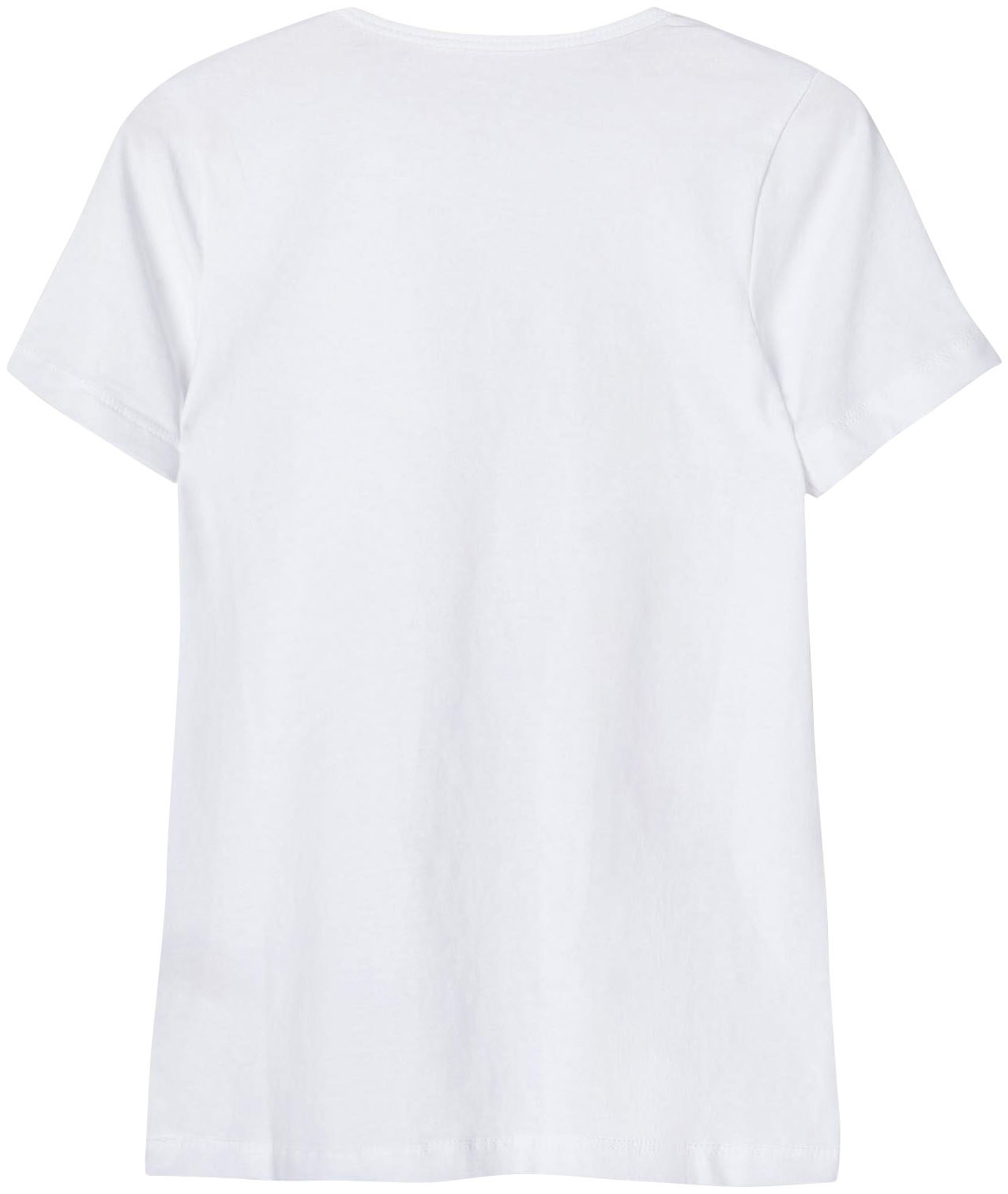 T-Shirt NAME IT "NKMT-SHIRT – T-Shirt im 2er-Pack mit Rundhals", Jungen, Gr. 134 (140), weiß (hellweiß), Jersey, Obermaterial: 95% Baumwolle, 5% Elasthan, unifarben, slim fit hüftbedeckend, Rundhals, abgesteppte Kante, Shirts T-Shirt, unifarben, casual, s 5