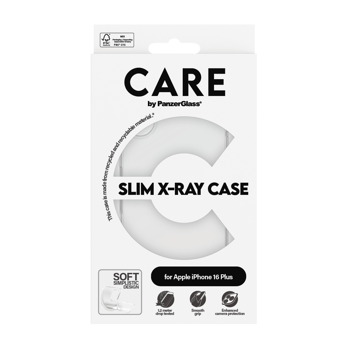 CARE by PanzerGlass Handyhülle »Case Fashion X-Ray Soft Basic Apple iPhone 16 Plus«, Backcover, Schutzhülle, Handyschutzhülle, Case, Schutzcase, stoßfest
