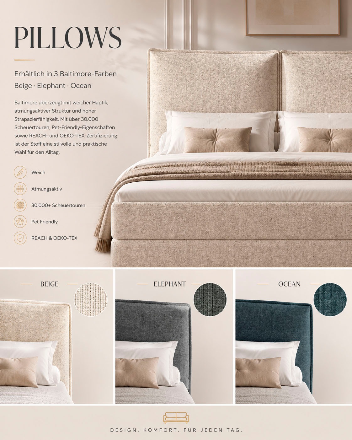FORTE Boxspringbett »Pillows«
