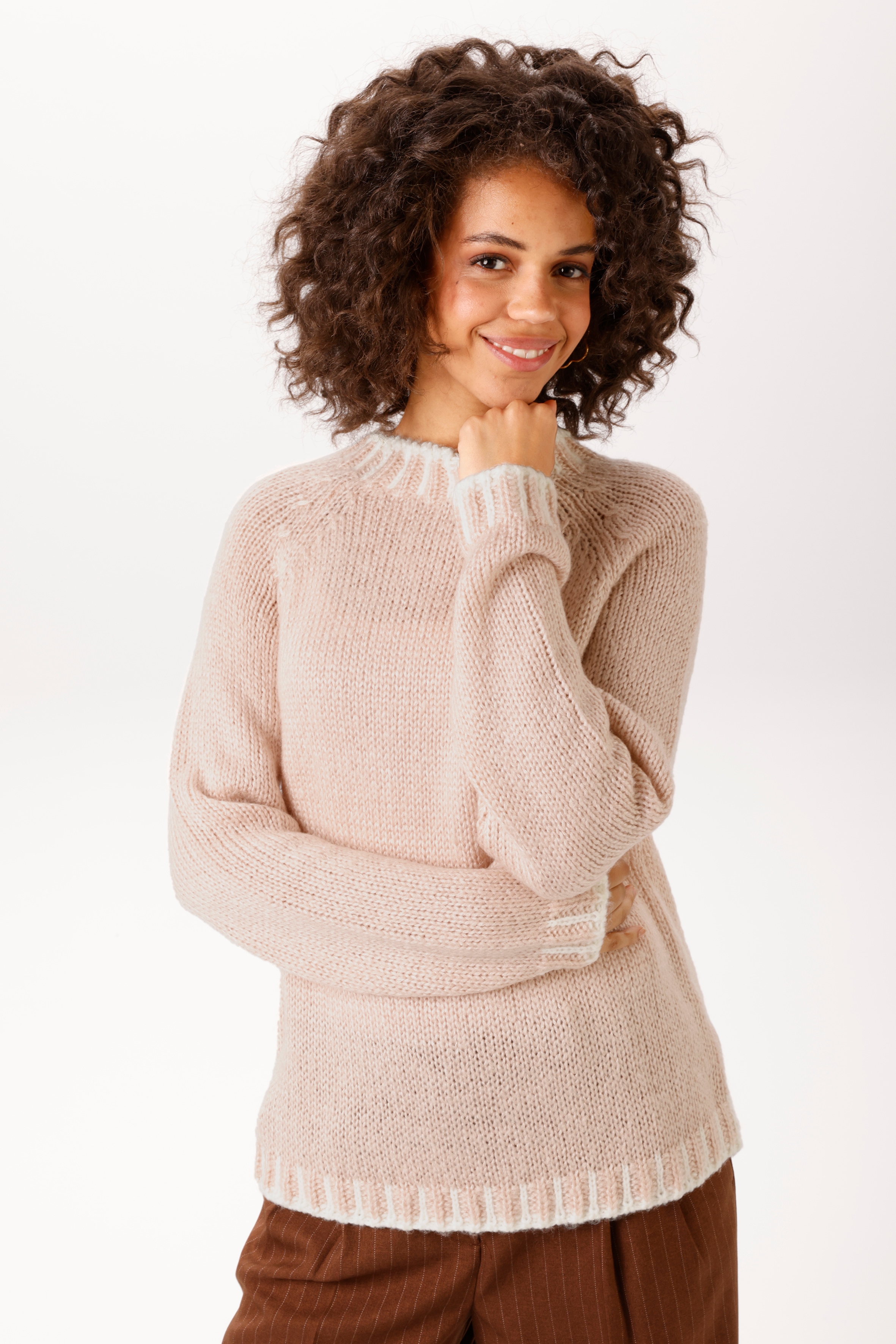 Aniston CASUAL Strickpullover mit gemusterten Bündchen