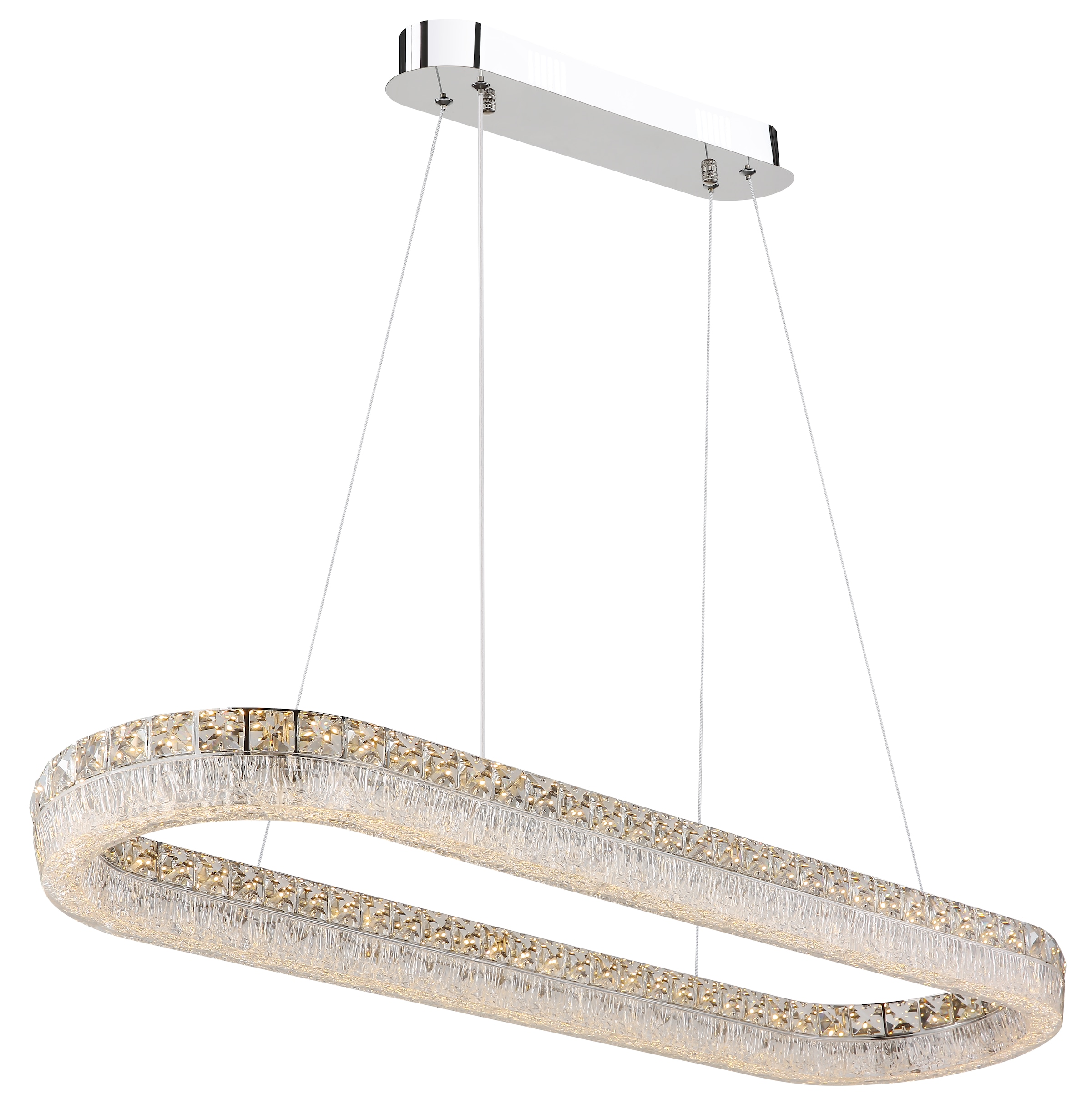 GLOBO LIGHTING Hängeleuchte »LAUREL« LED-Modul 1 Stk. Verchromte Hängeleuchte mit Acryl und Glaskristallen, dimmbar