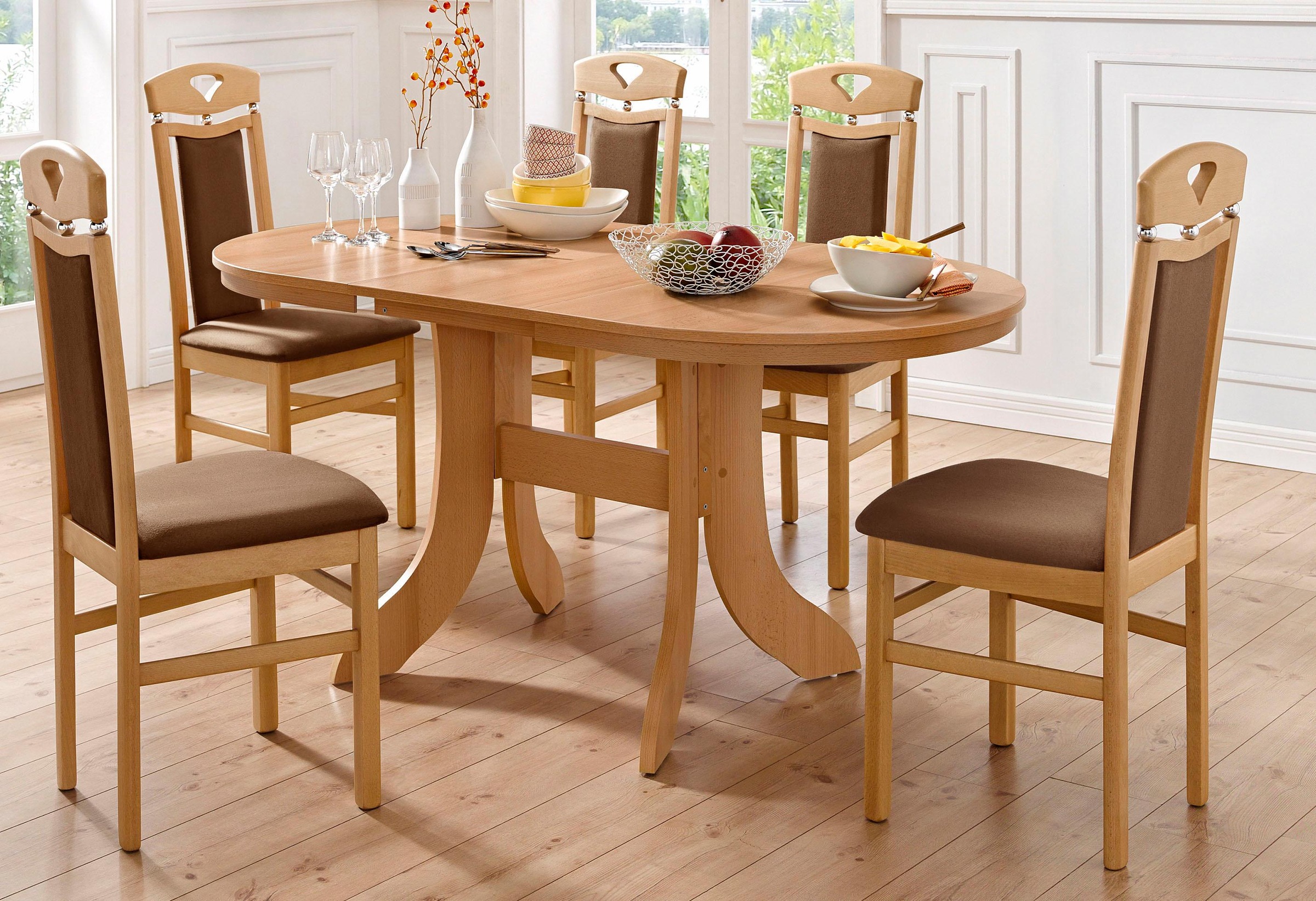 Home affaire Esszimmerstuhl "Berta Küchenstuhl" (Set) 2 Stk. Microfaser Bez günstig online kaufen